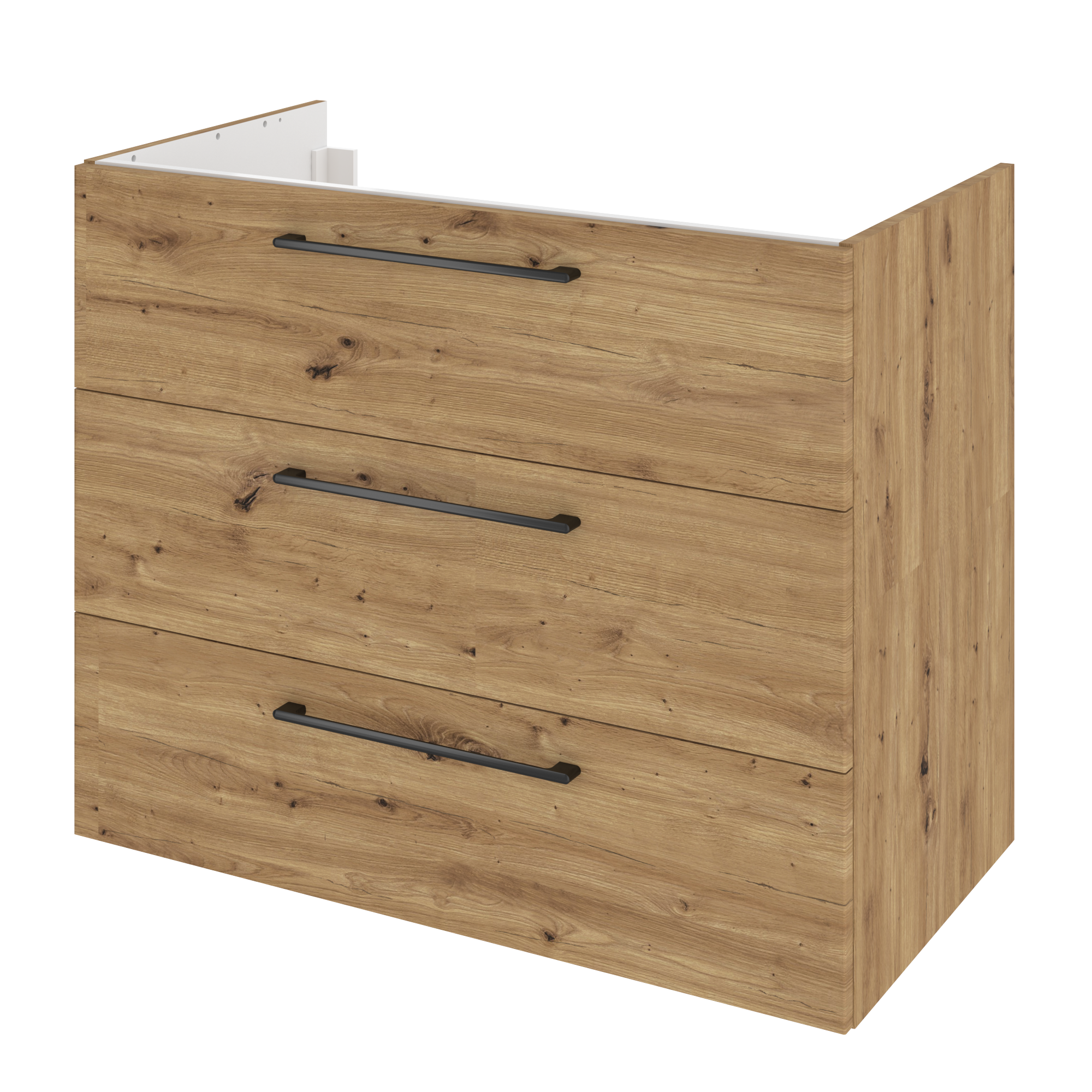 Szafka pod umywalkę wisząca Remix 90x46x73 cm brązowa złoty dąb Sensea