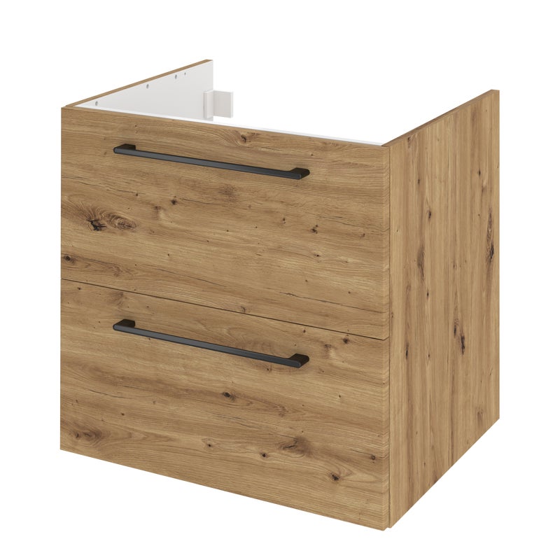 Szafka pod umywalkę wisząca Remix 60x46x58 cm brązowa złoty dąb Sensea