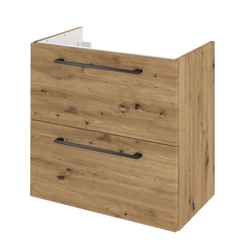 Szafka pod umywalkę wisząca Remix 60x33x58 cm brązowa złoty dąb Sensea