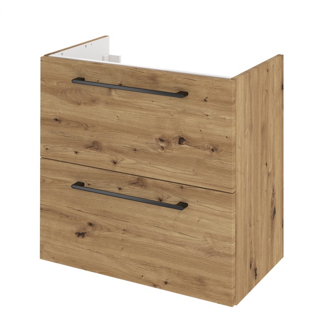 Szafka pod umywalkę wisząca Remix 60x33x58 cm brązowa złoty dąb Sensea
