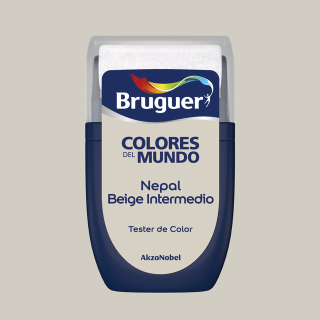Tester de pintura Colores del Mundo BRUGUER color nepal intermedio mate 30ml para paredes y techos