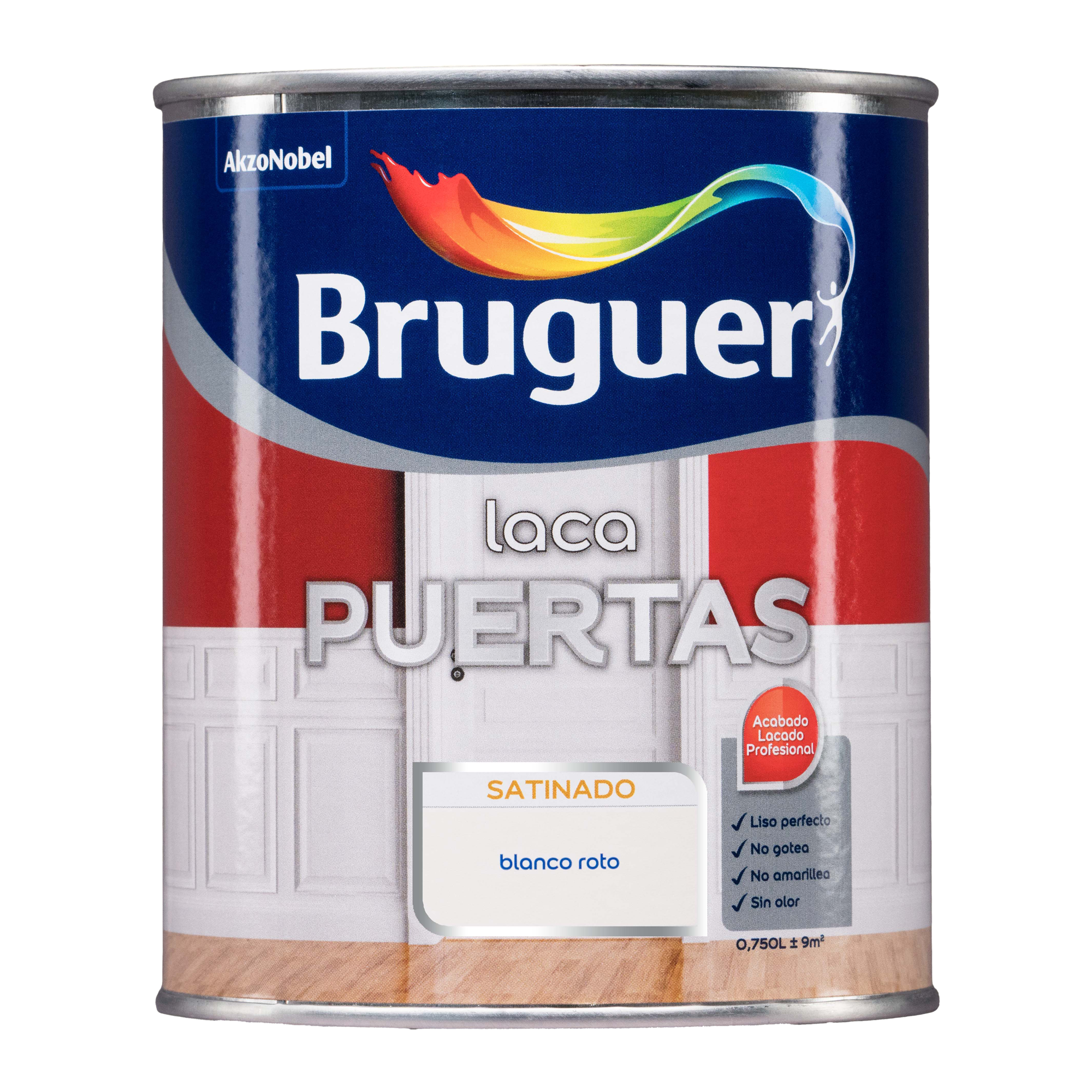 Esmalte interior acetinado 0.75l branco roto bruguer - 4