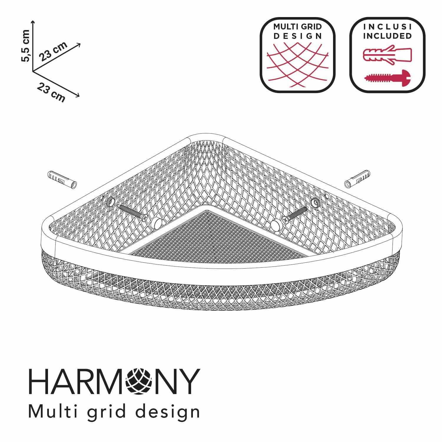 Organizador de ducha Harmony negro 23x5.5x23 cm - 2