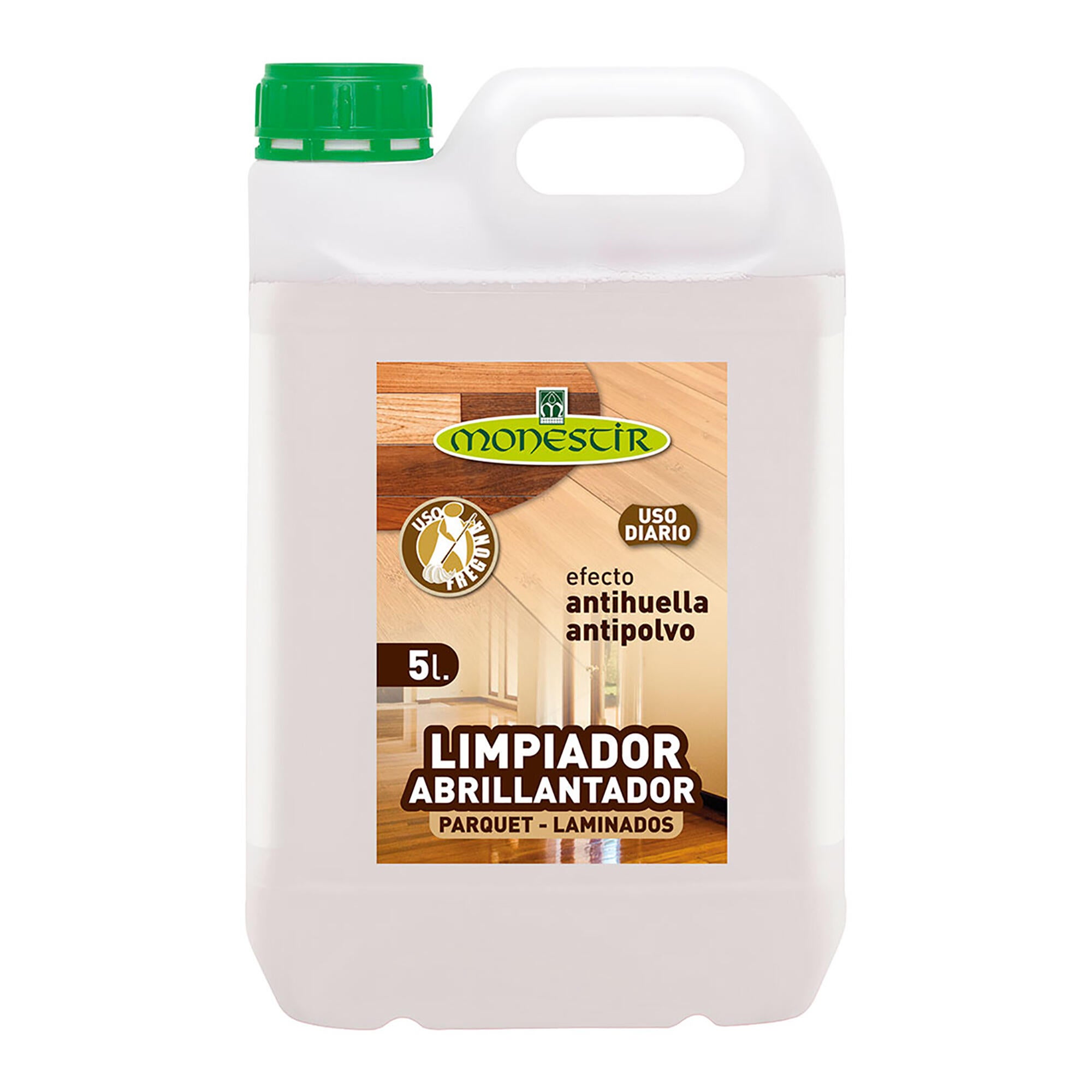 Limpiador abrillantador para suelos de parquet, tarima, láminados monestir 5l