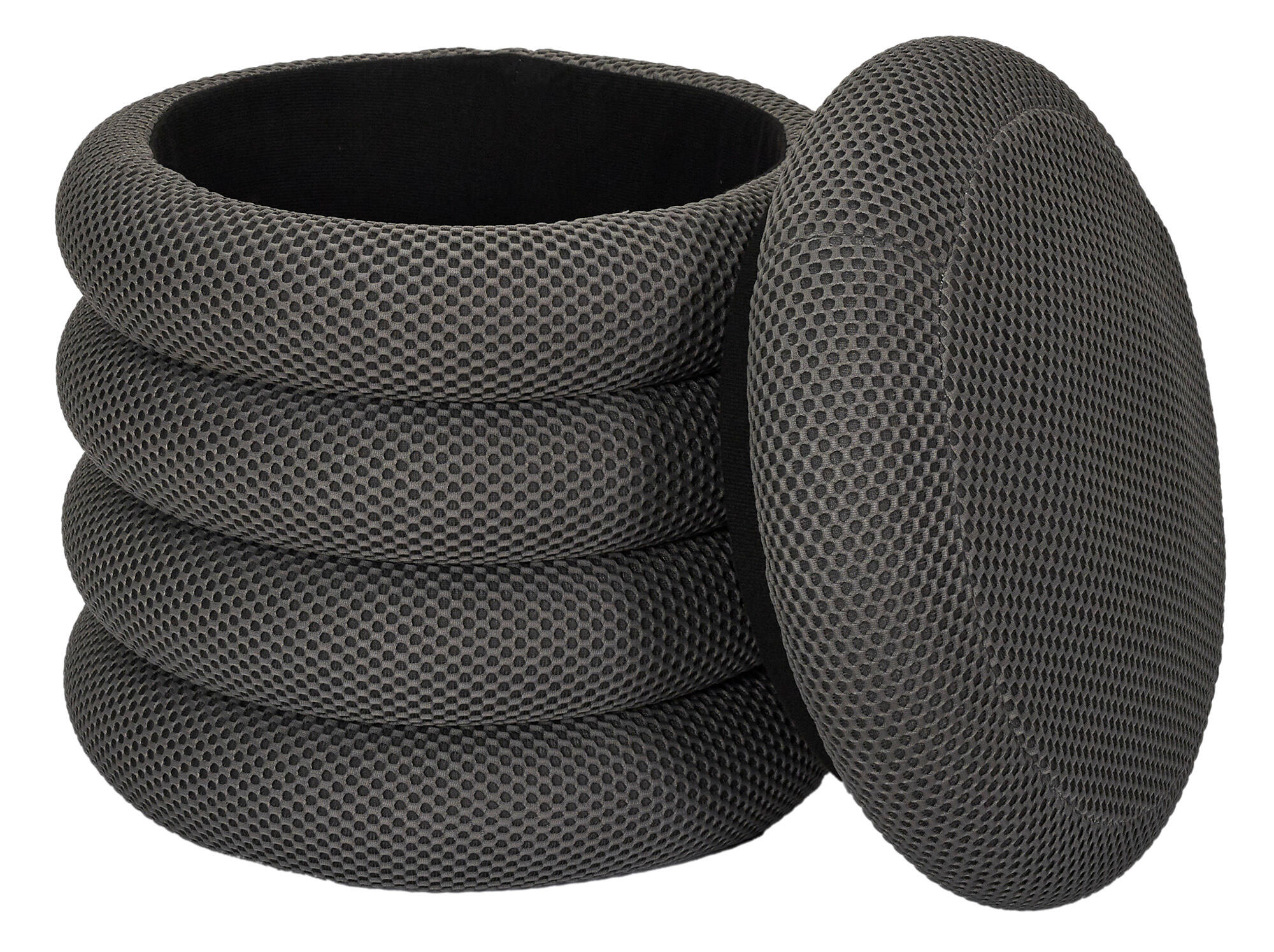 Puff decorativo mdf cilíndrico contemporain gris x42xcm