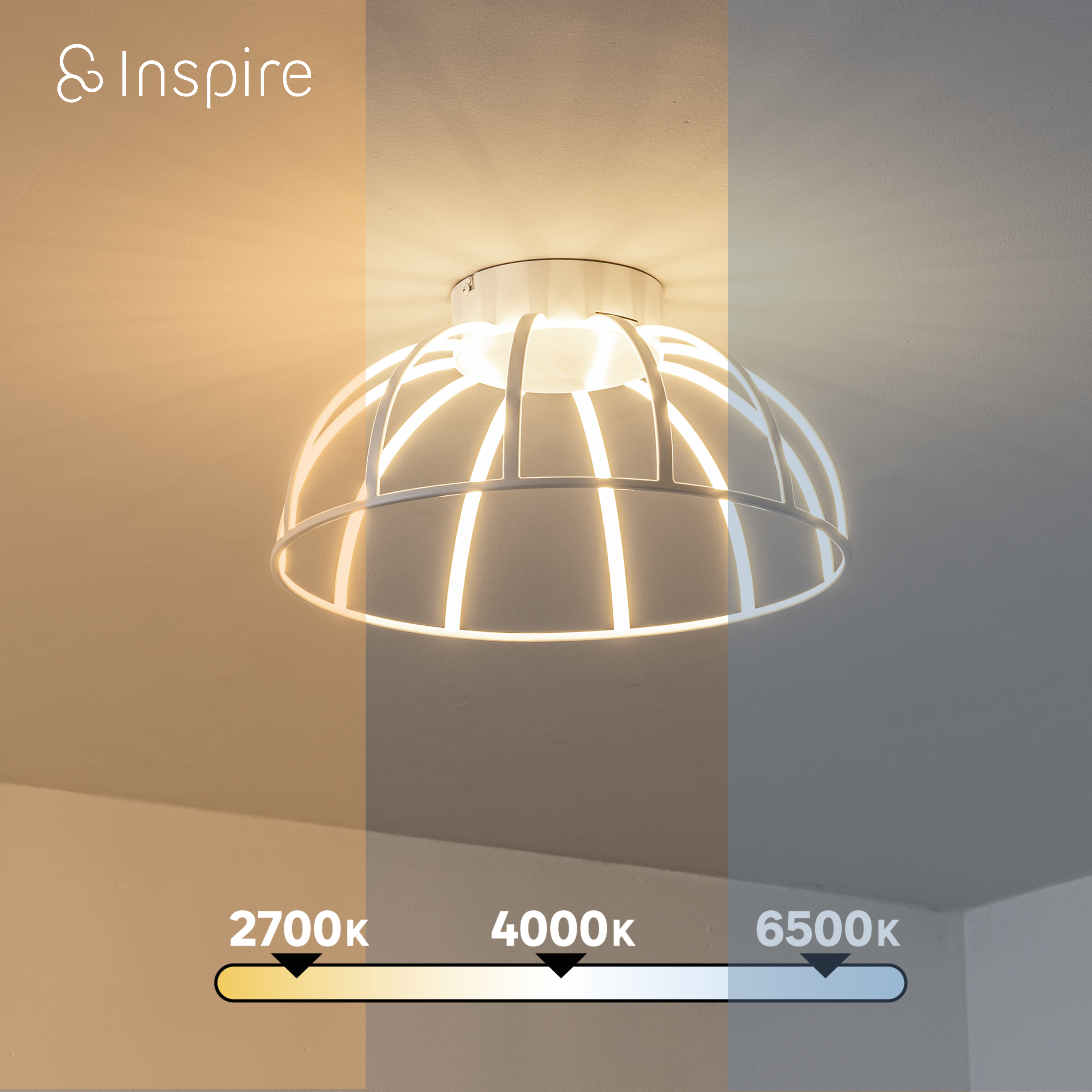 Plafonnier LED Nilda, acier blanc, variation de lumière, D.38cm - 3