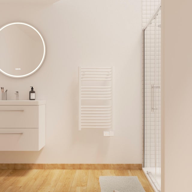 Radiador toallero eléctrico EQUATION 500W blanco curvo