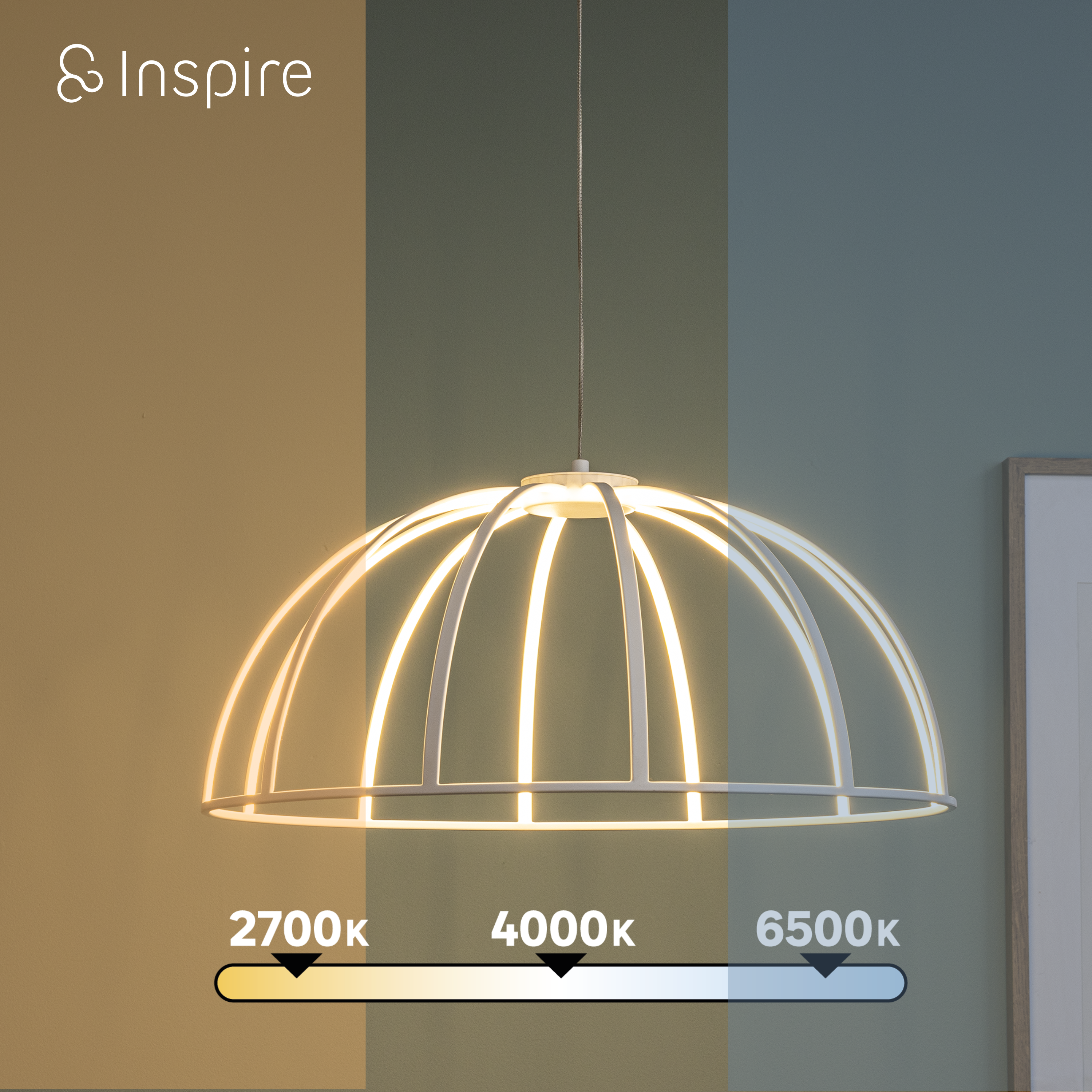 Lampa wisząca Nilda biała LED Inspire - 9