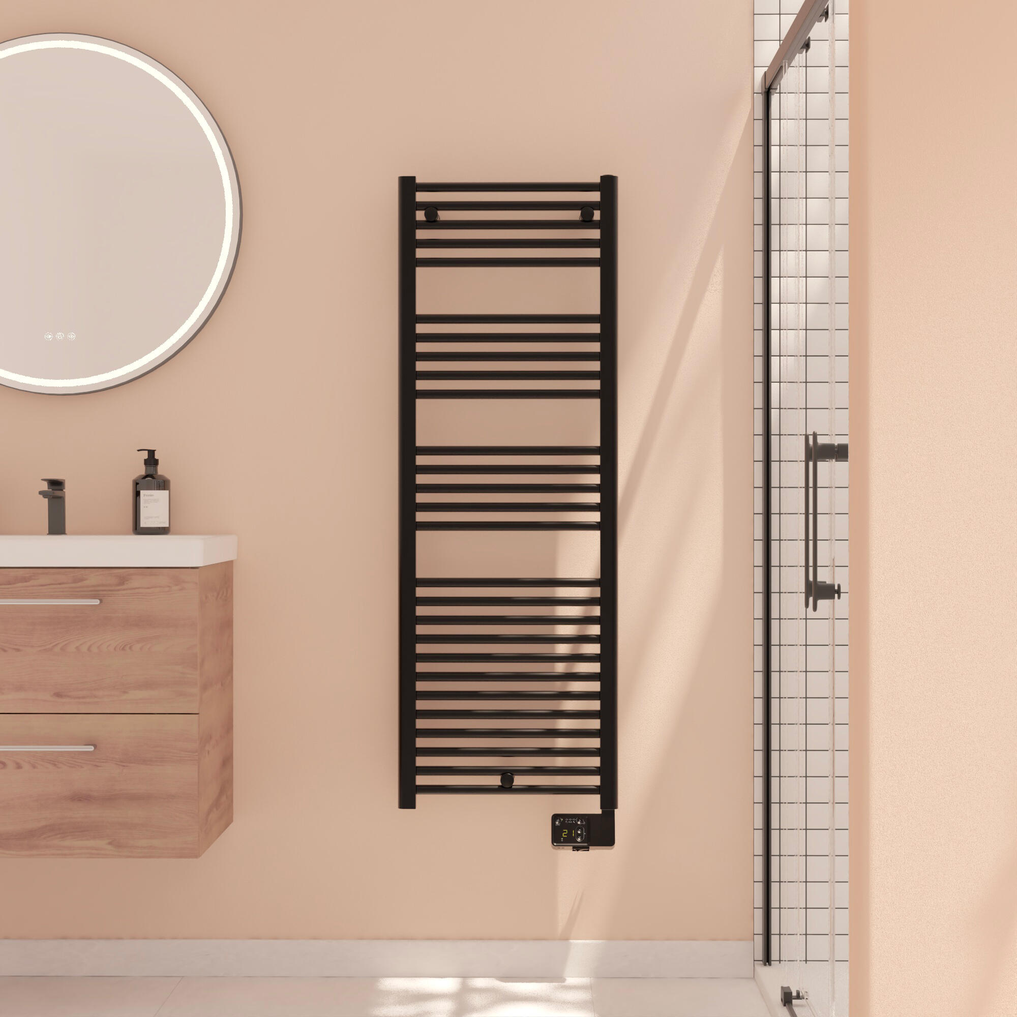 Sèche-serviettes électrique à inertie fluide Kaltar II EQUATION 750W droit noir - 3