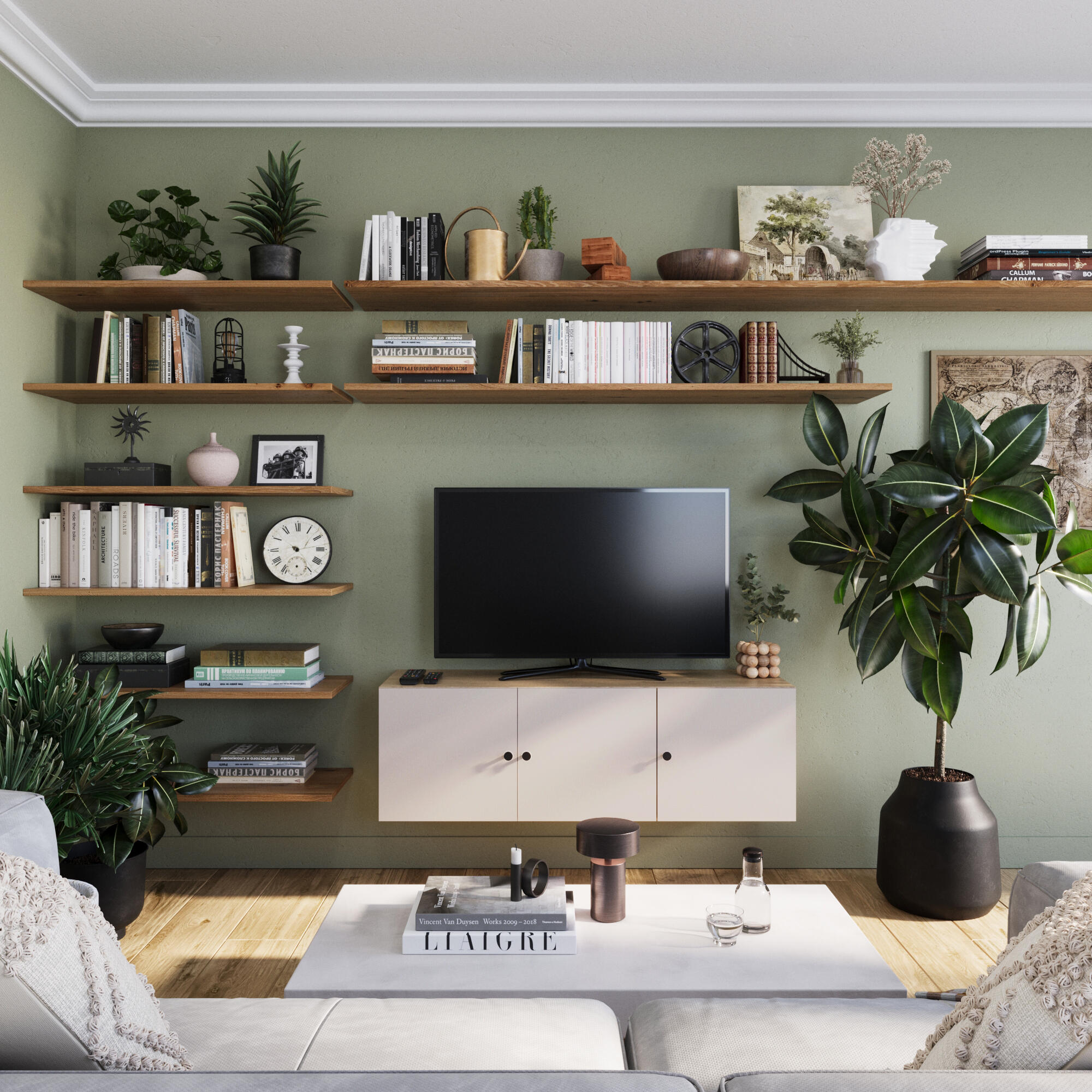 Meuble TV SPACEO Evo'M effet chêne H.38,4 x L.120,2 x P.38 cm - 7