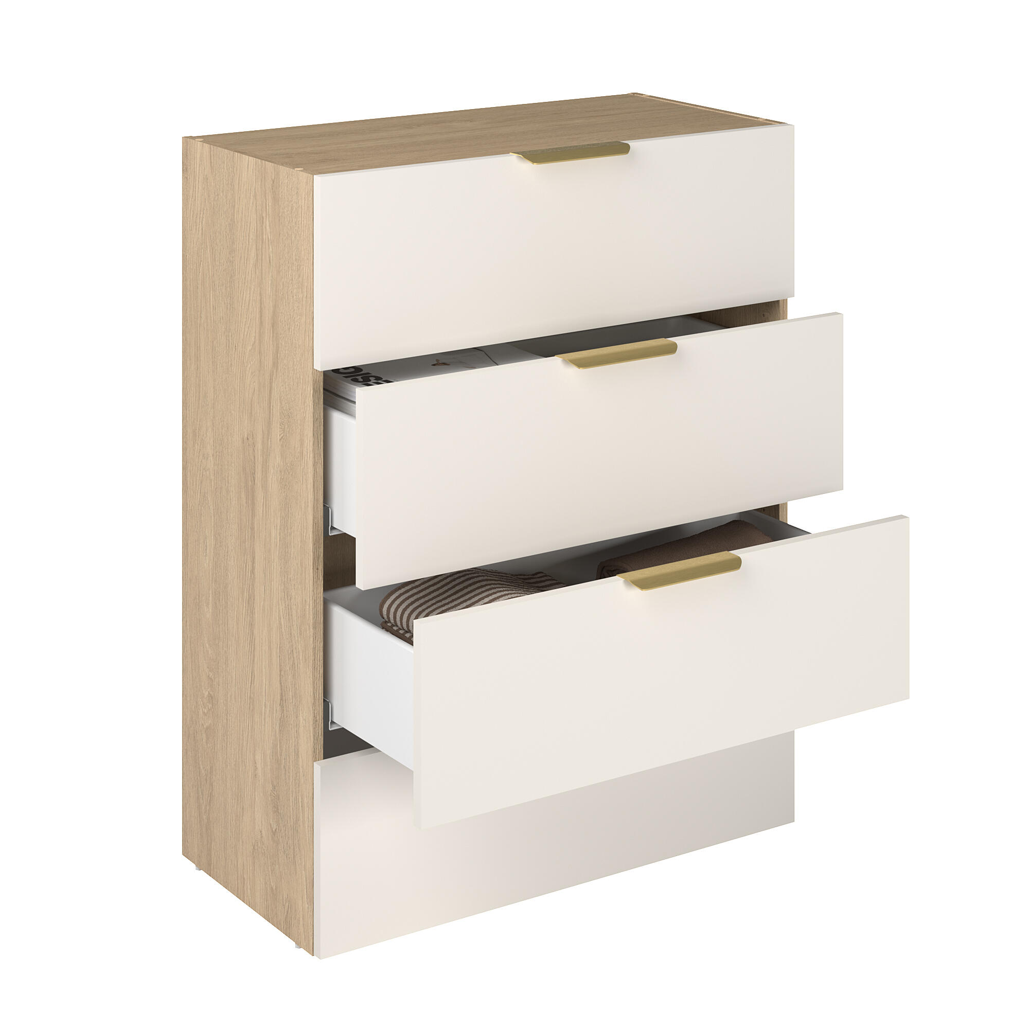 Structure de tiroir blanc H15XL73.4XP32cm pour caisson SPACEO Evo'M L80XP38cm - 2