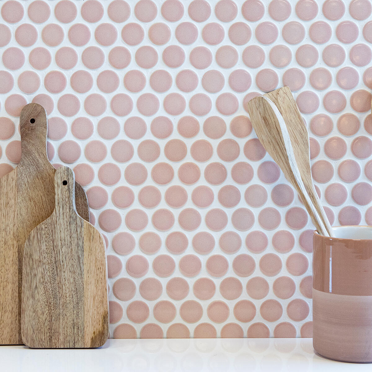 Mosaico Rosa Mosaico in ceramica Penny28 Singapore rosa cipria lucido L 33 x L 31 ...