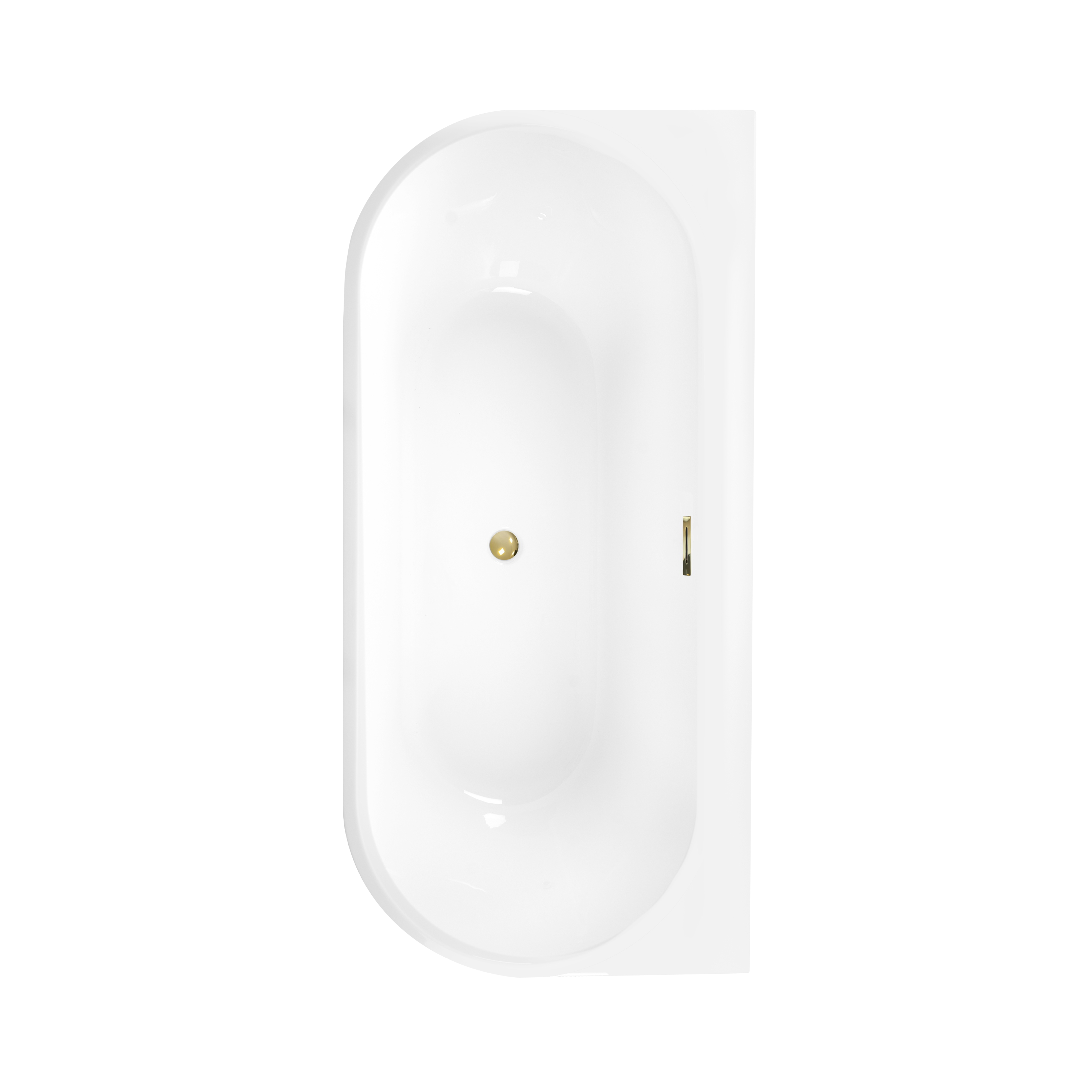 Wanna wolnostojąca przyścienna Pari 150x80 cm złoty odpływ Corciano