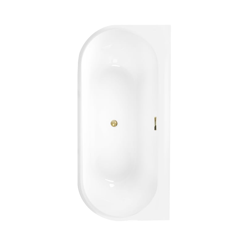 Wanna wolnostojąca przyścienna Pari 150x80 cm złoty odpływ Corciano