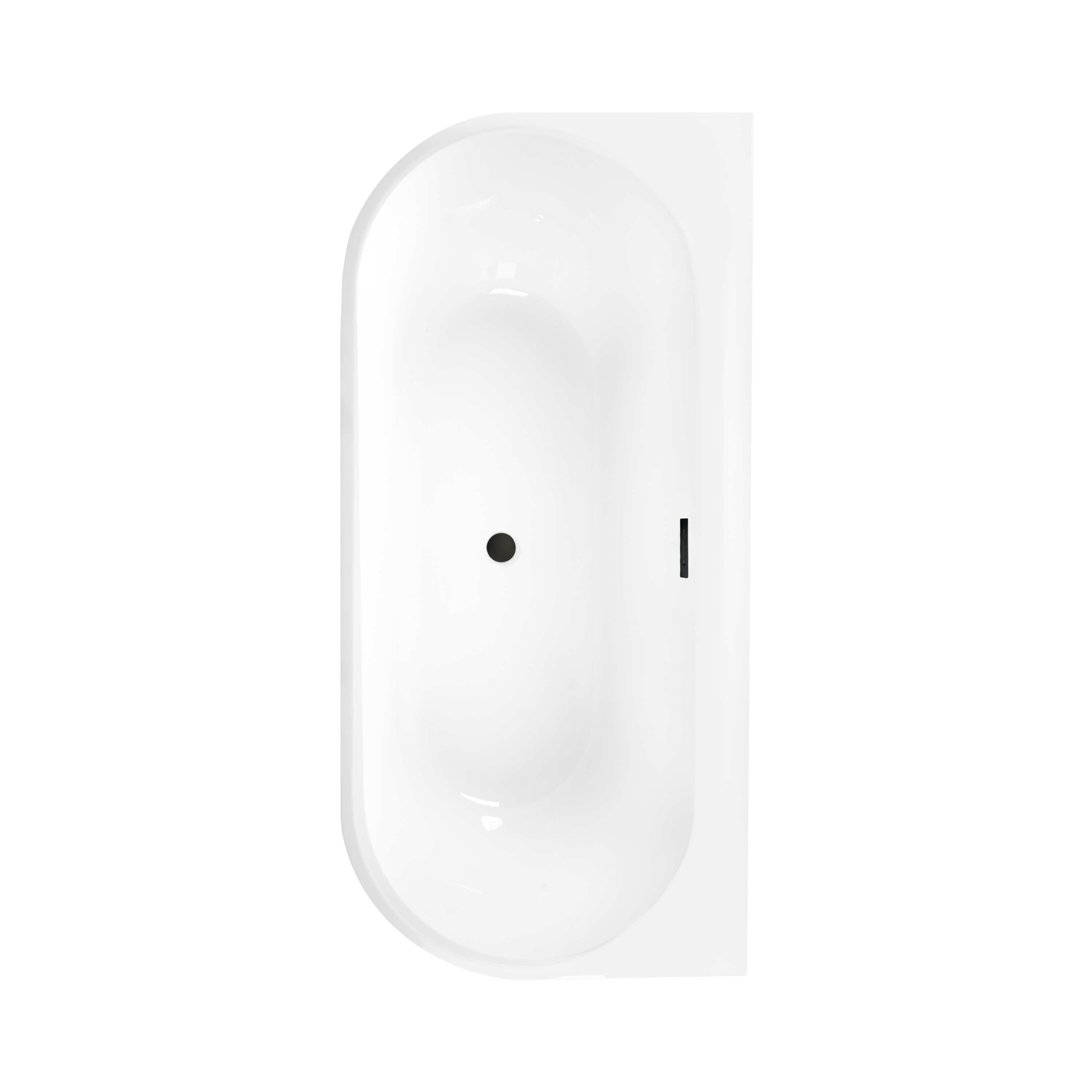 Wanna wolnostojąca przyścienna Pari 150x80 cm czarny odpływ Corciano