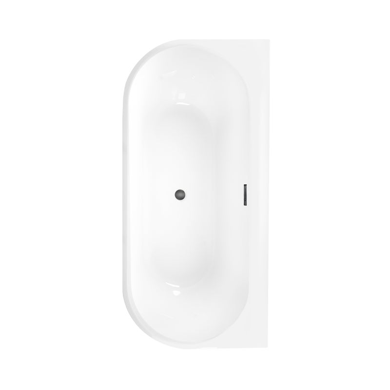 Wanna wolnostojąca przyścienna Pari 150x80 cm szary odpływ Corciano