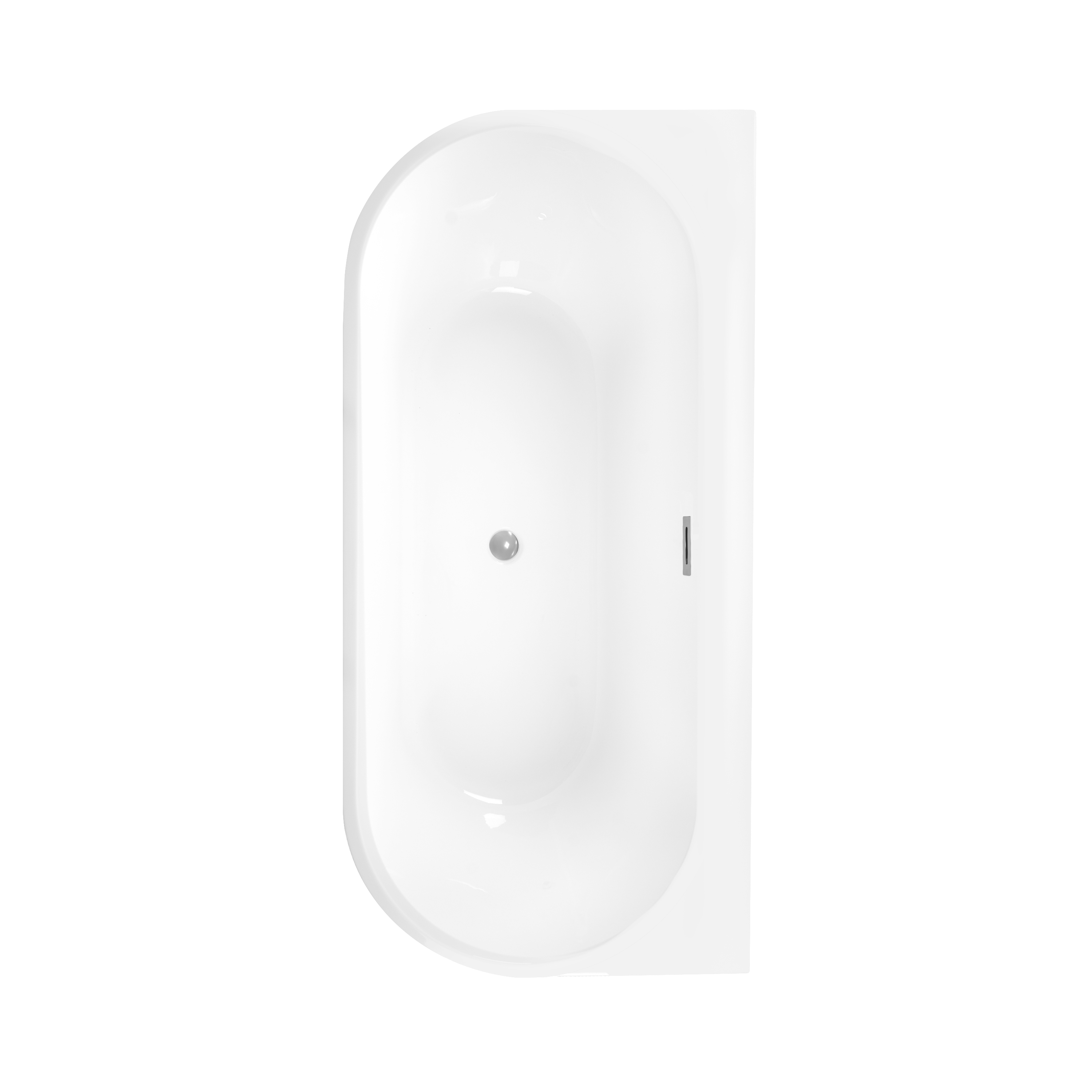 Wanna wolnostojąca przyścienna Pari 150x80 cm srebrny odpływ Corciano