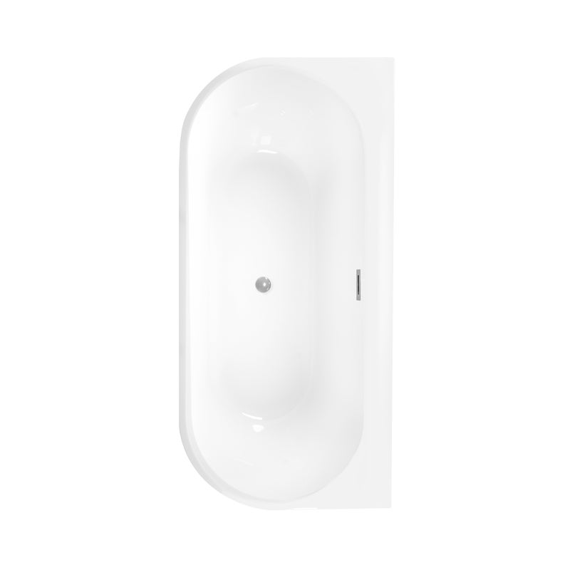 Wanna wolnostojąca przyścienna Pari 150x80 cm srebrny odpływ Corciano