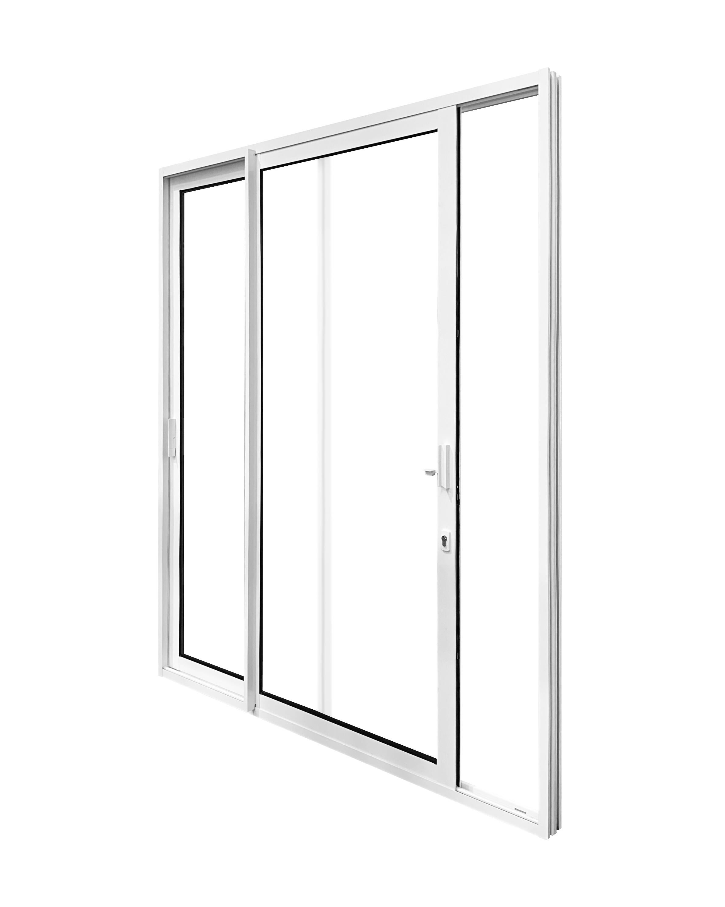 Baie coulissante aluminium H 215 x L 210 cm à rupture de pont thermique 3 points blanche - 8