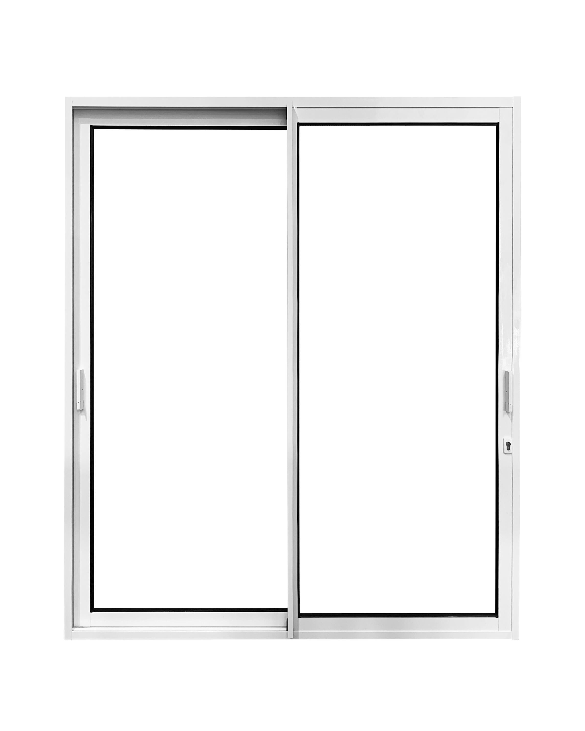 Baie coulissante aluminium H 215 x L 210 cm à rupture de pont thermique 3 points blanche - 2