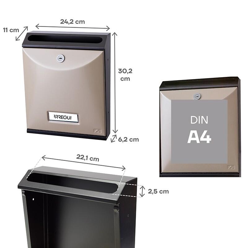 Buzón vertical para interior antivandálico FUTURE color nácar