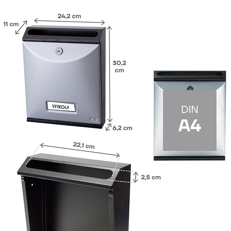 Buzón vertical para interior antivandálico FUTURE en color plata