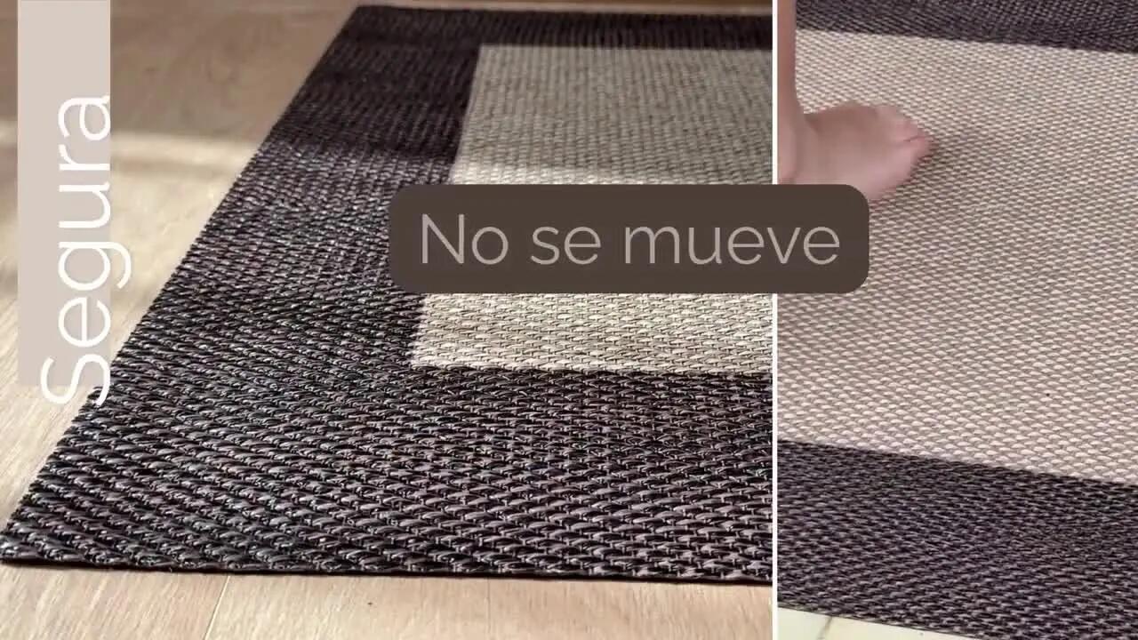 Alfombra pvc Sisaltouch exterior/interior 140x200cm tejido plano base antideslizante liso beige - choco - 8