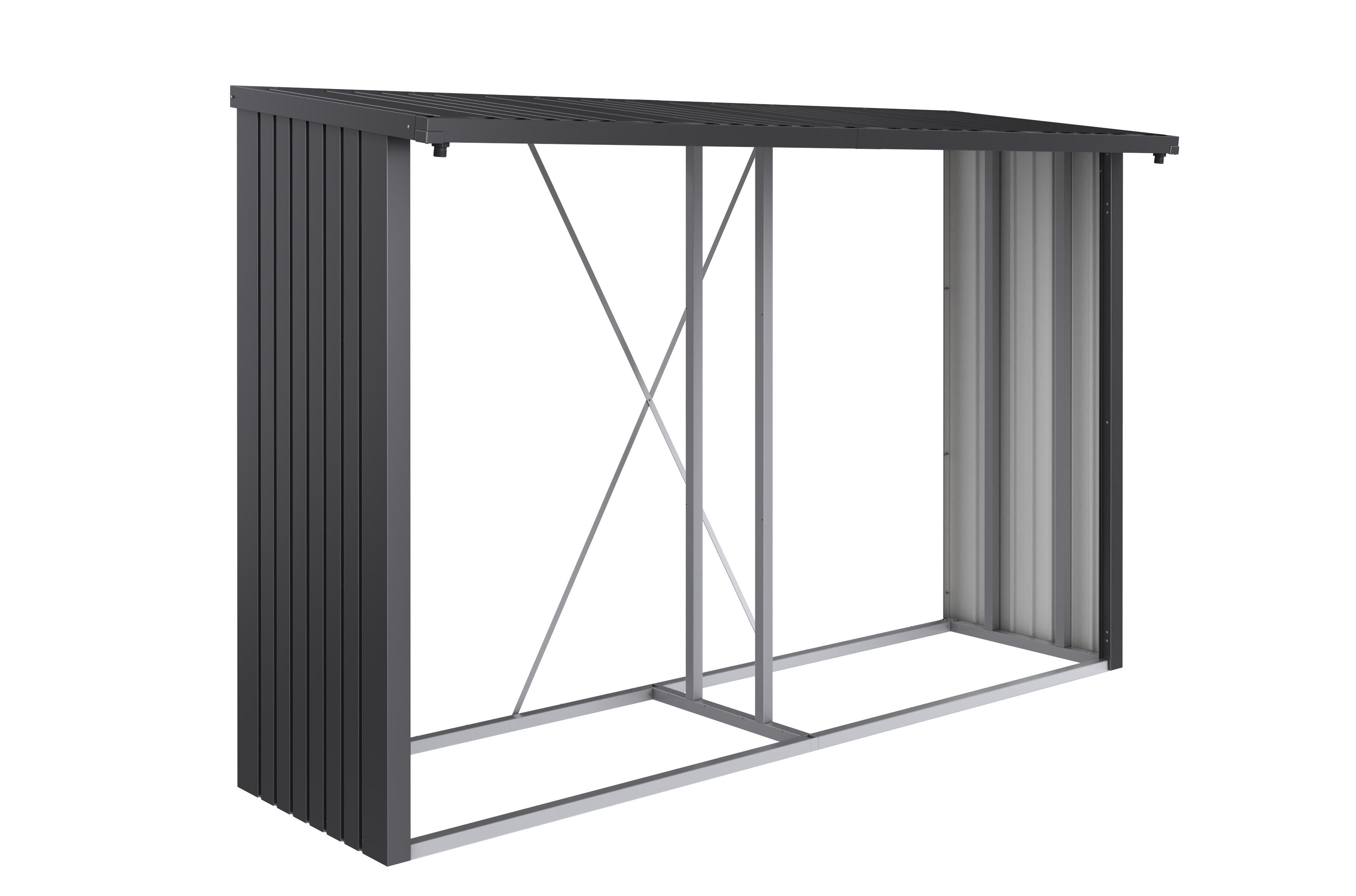 Leñero acero inoxidable gris / plata x199x cm