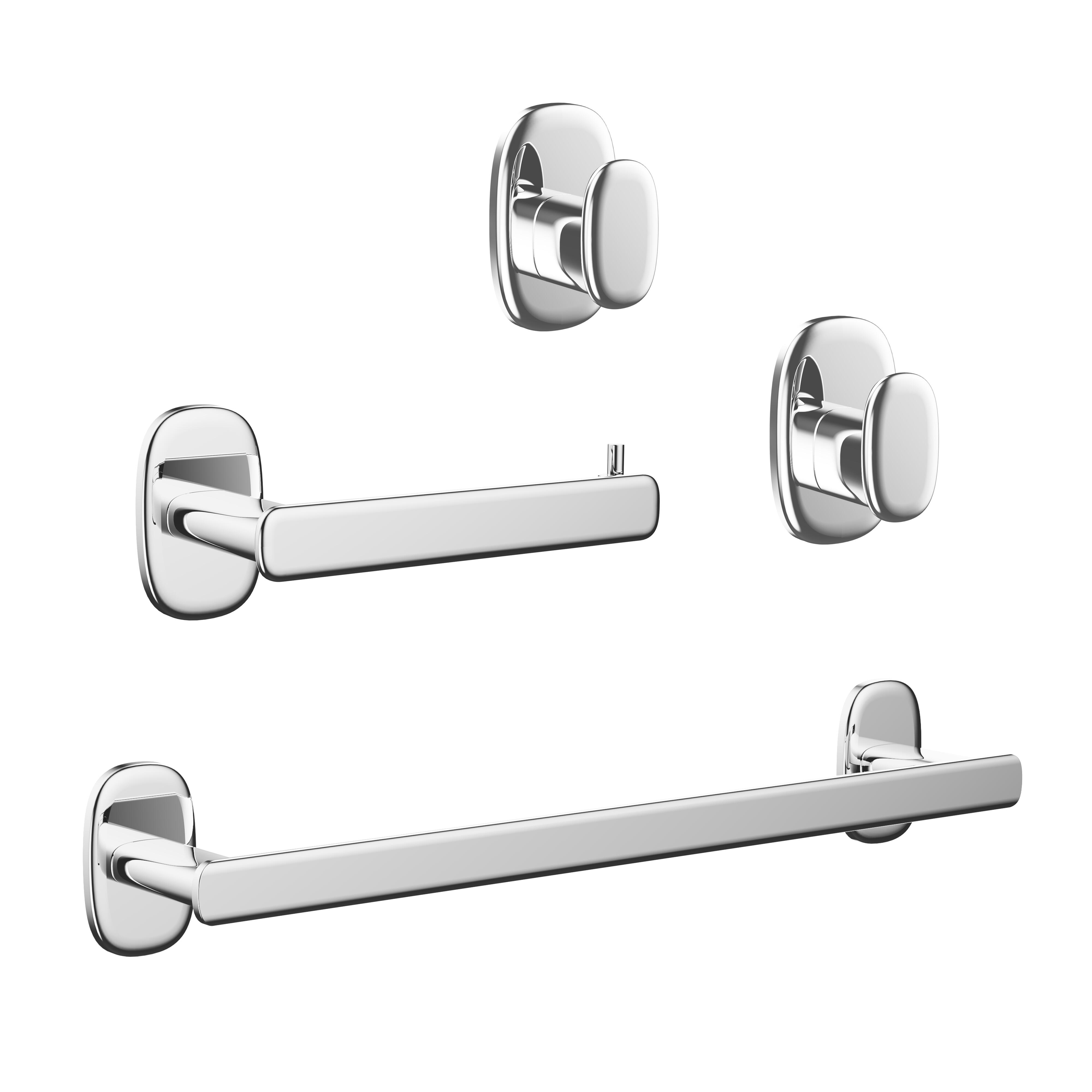 Conjunto de accesorios de baño 4 piezas remix cromo brillo