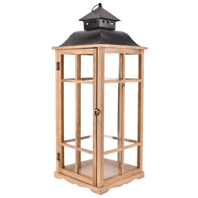 Latarnia drewniana na świecę Havea 21 x 21 x 54 cm