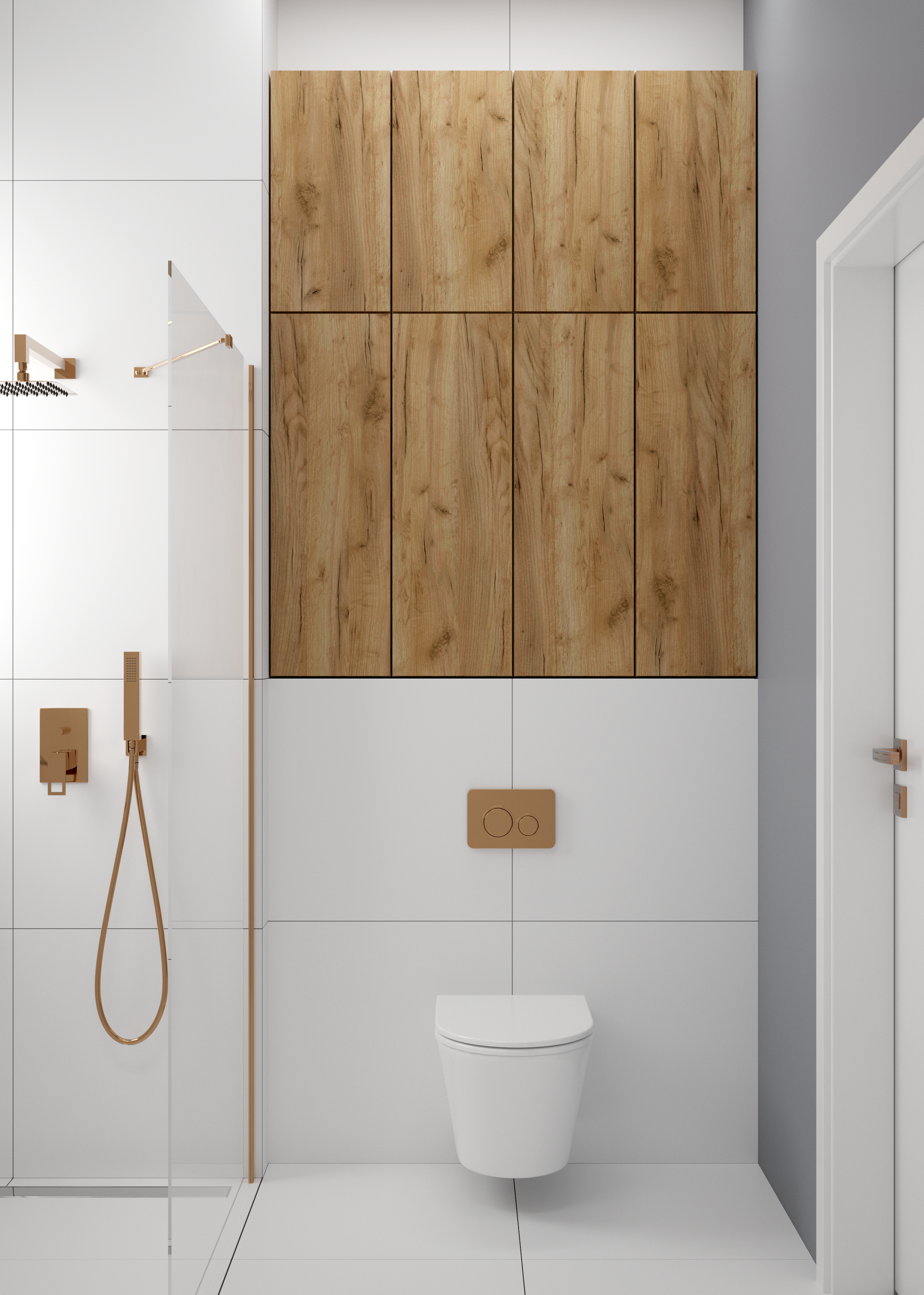 Szafka łazienkowa wisząca 30x20x90 cm Duo Dąb złoty Defra - 2