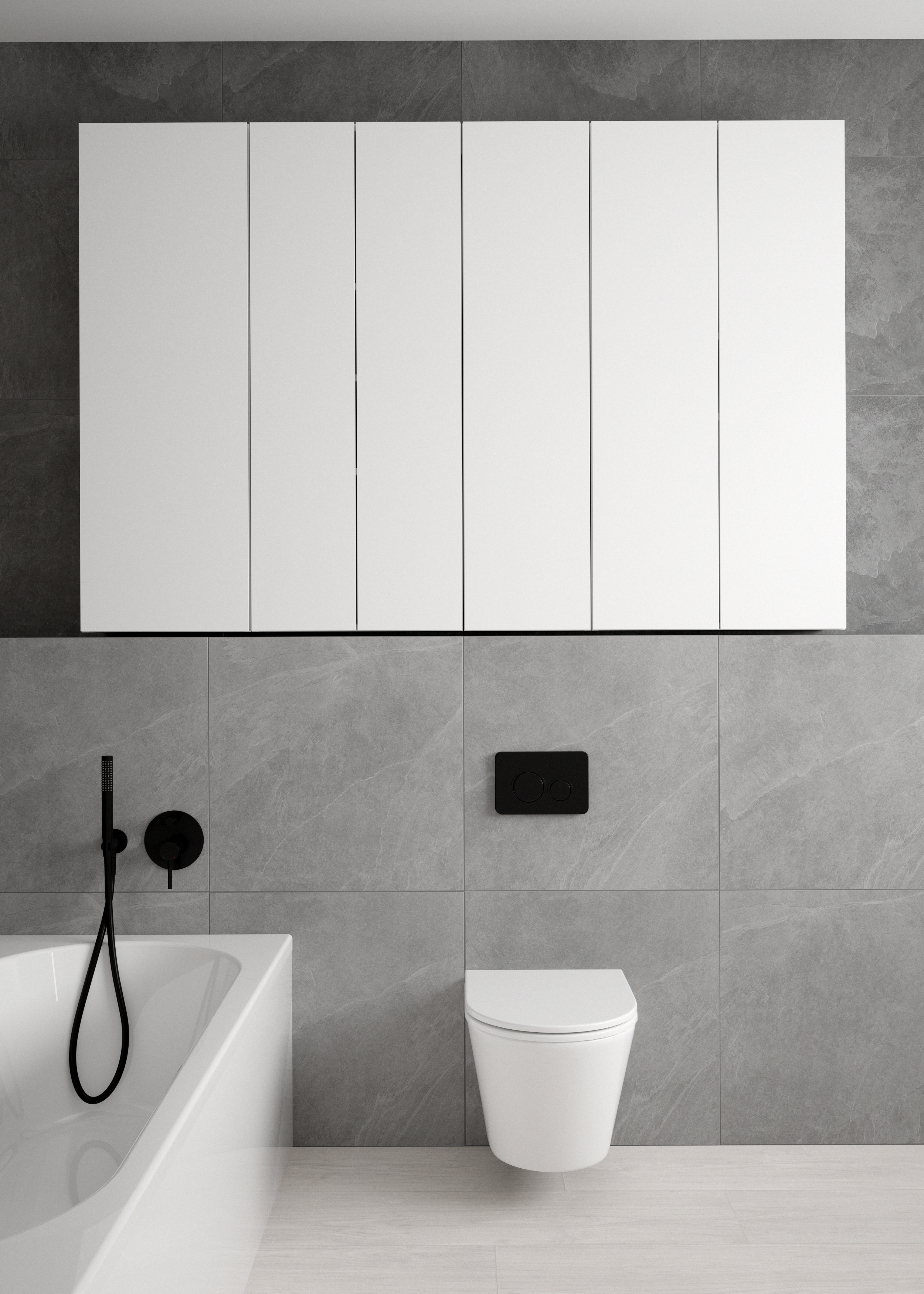 Szafka łazienkowa wisząca 30x20x120 cm Duo biała połysk Defra - 2