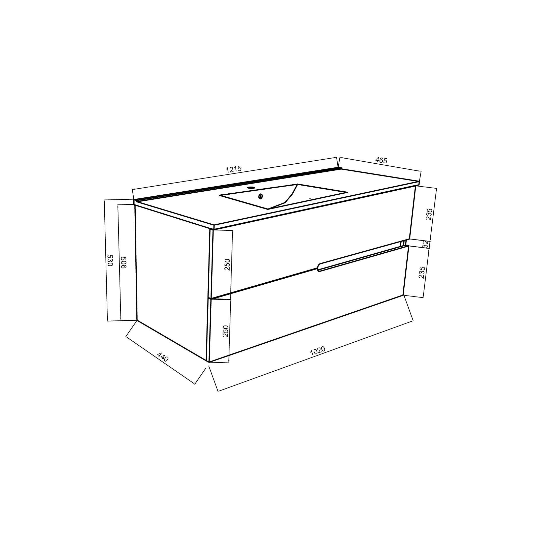 Mobile bagno sospeso con lavabo e illuminazione L 100 x H 51 x P 46 cm bianco in mdf 2 cassetti per vasca centrale Eva - 10