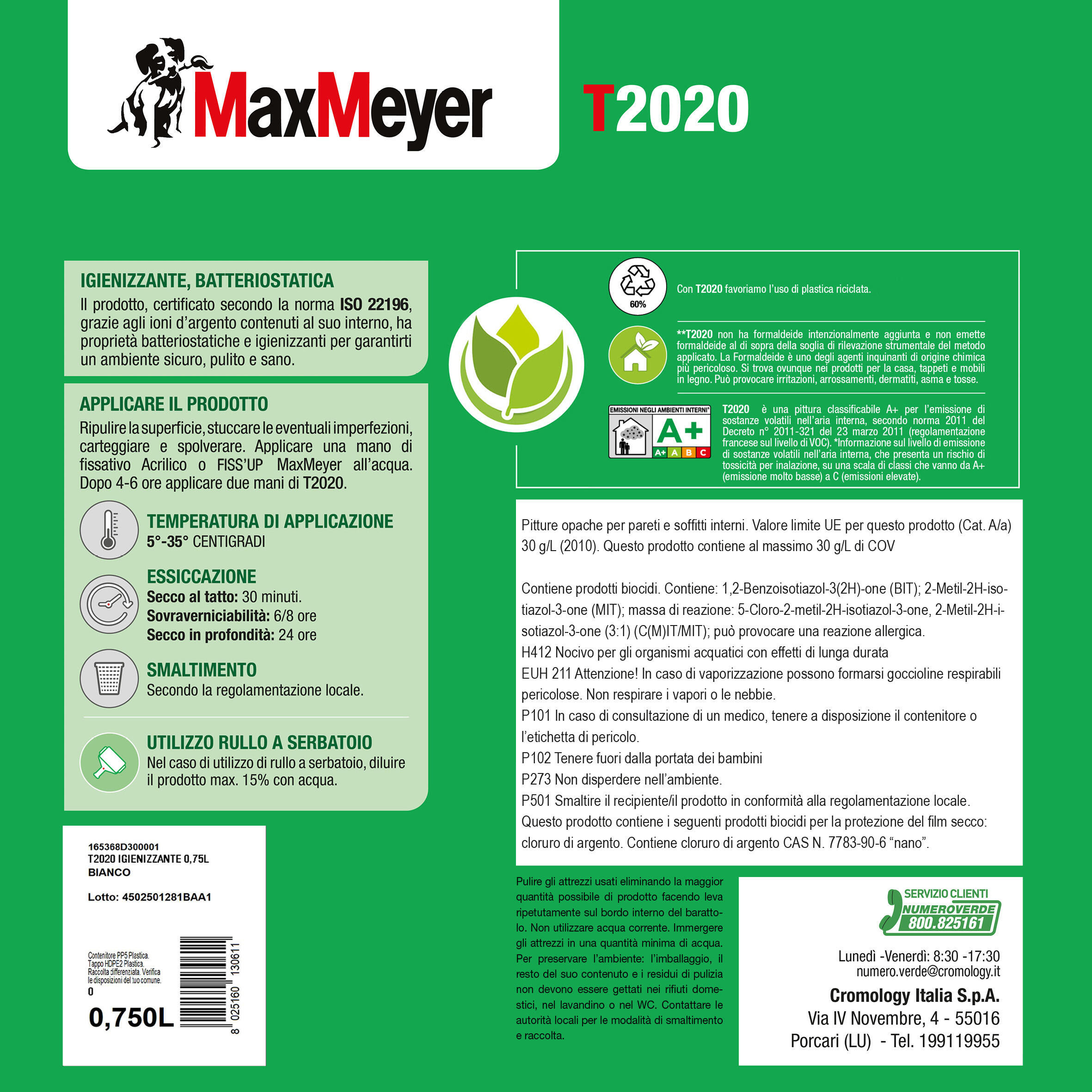 Pittura per interni traspirante, MAXMEYER T2020 bianco opaco, 0.75 L - 6