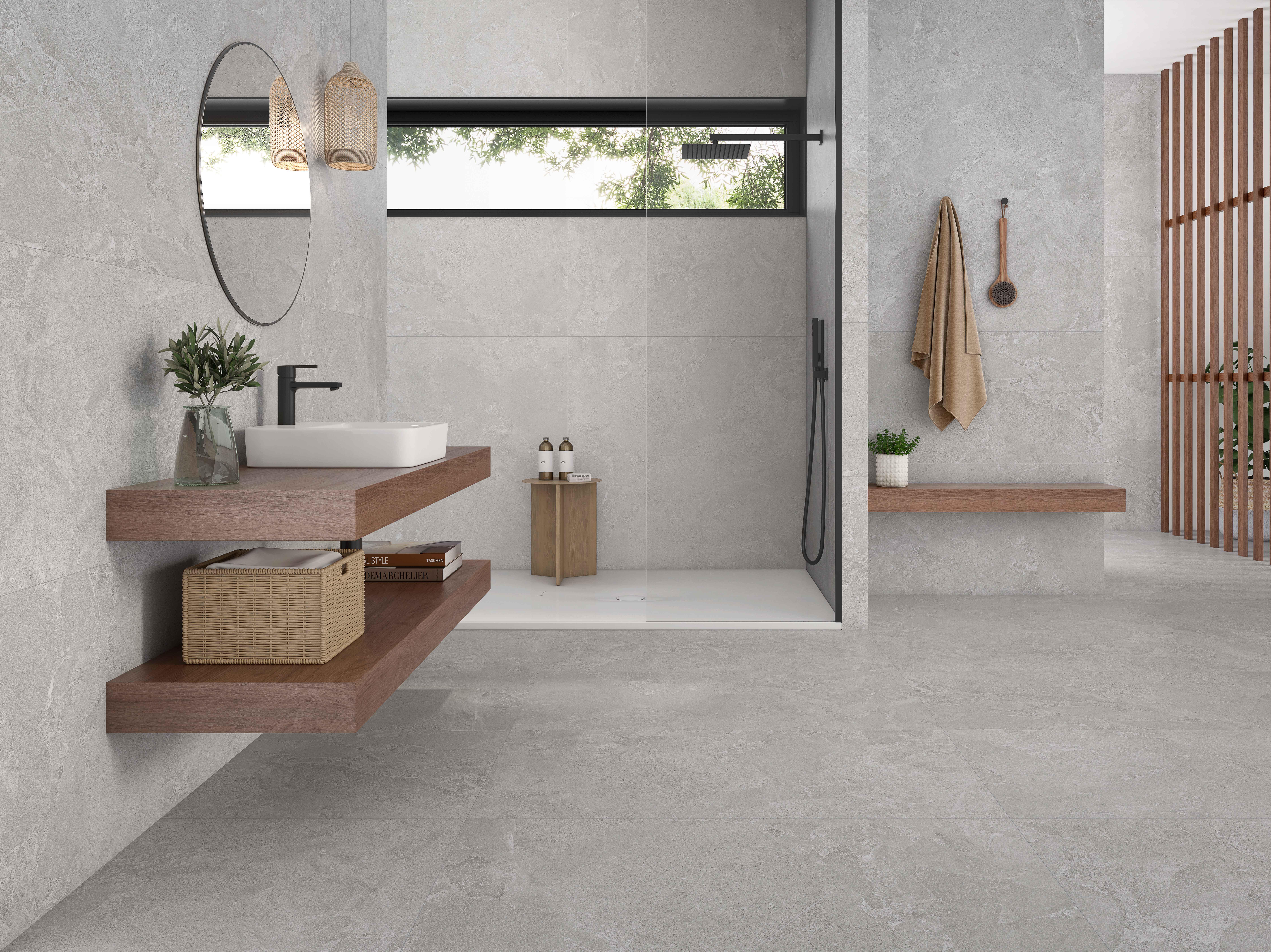 Suelo porcelánico Avalon Rock efecto piedra gris 120x60 cm C2 ROCA TILES - 3