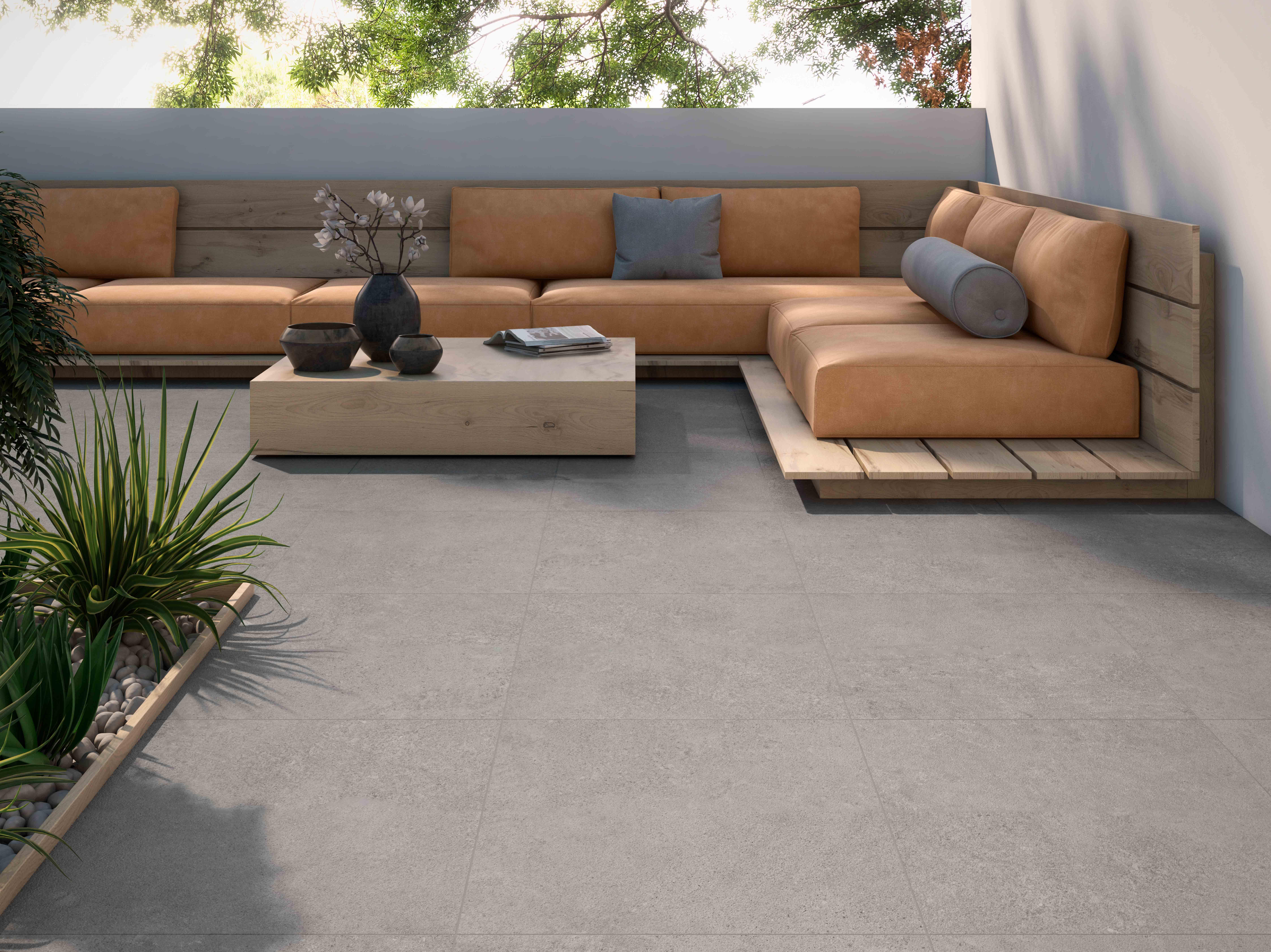 Suelo porcelánico june efecto piedra grafito 60x60 cm c1 roca tiles