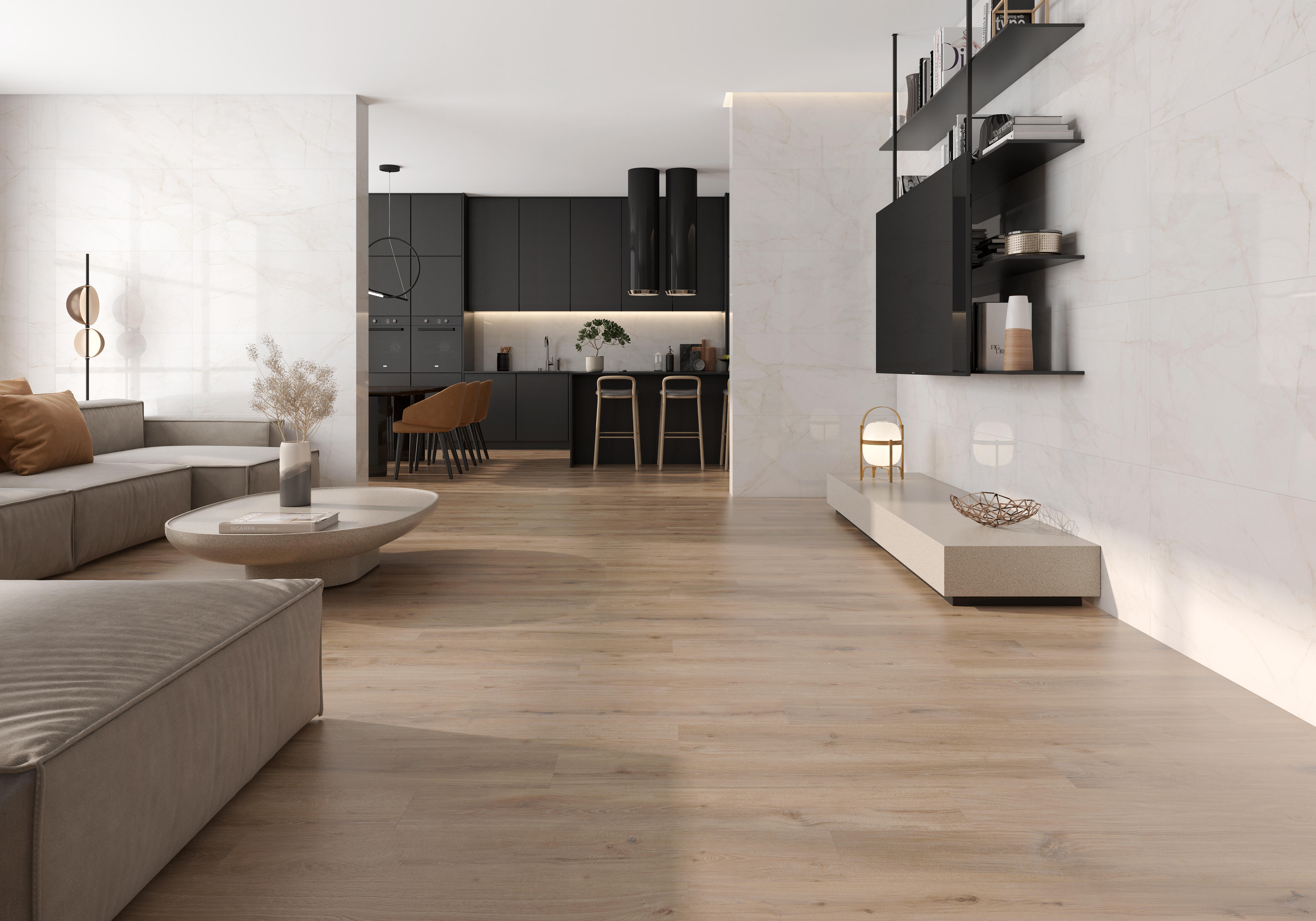 Suelo/azulejo porcelánico neutral marble dolomita efecto mármol neutral marble 60x120 cm c1 roca tiles