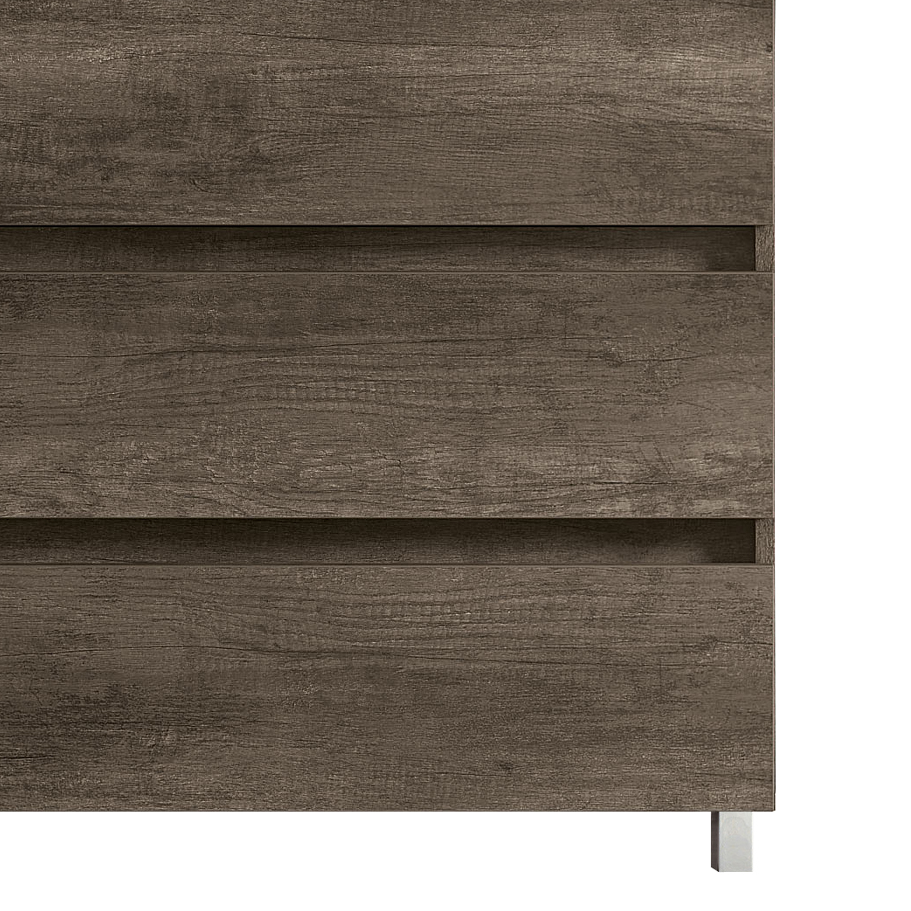 Mobile bagno da terra con lavabo L 80 x H 89 x P 46 cm rovere scuro 3 cassetti per vasca centrale Kora - 3