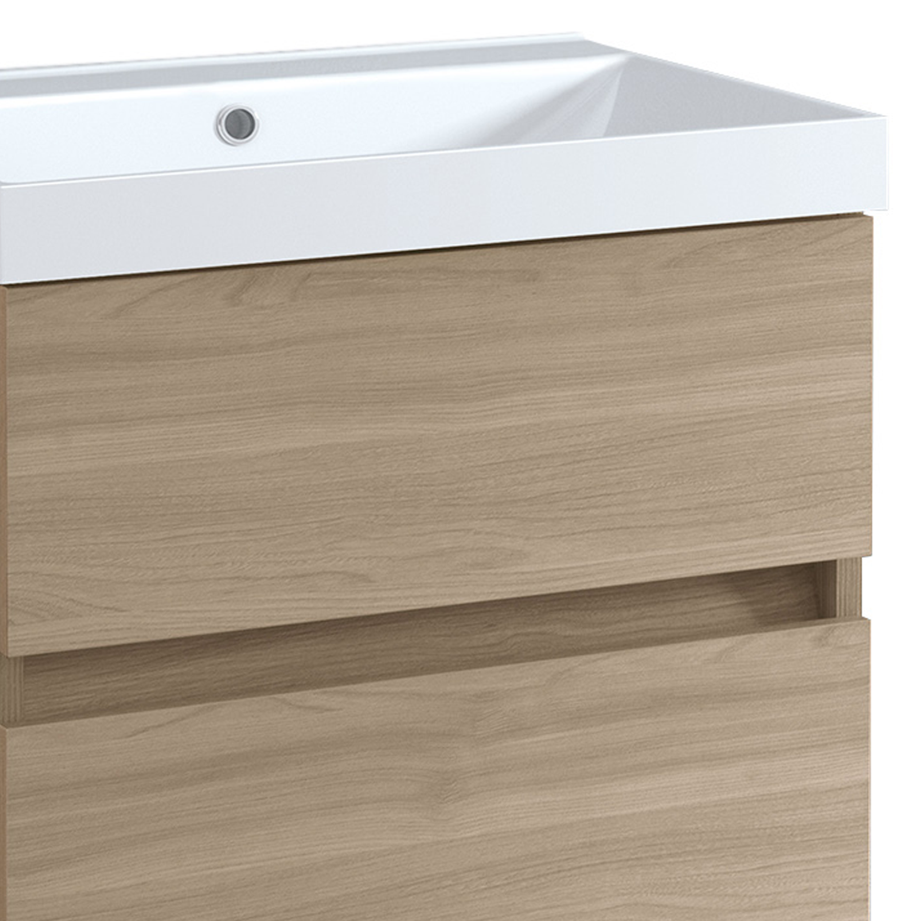 Mobile bagno sospeso con lavabo L 60 x H 57 x P 46 cm olmo rousseau in truciolare 2 cassetti per vasca centrale Kora - 3