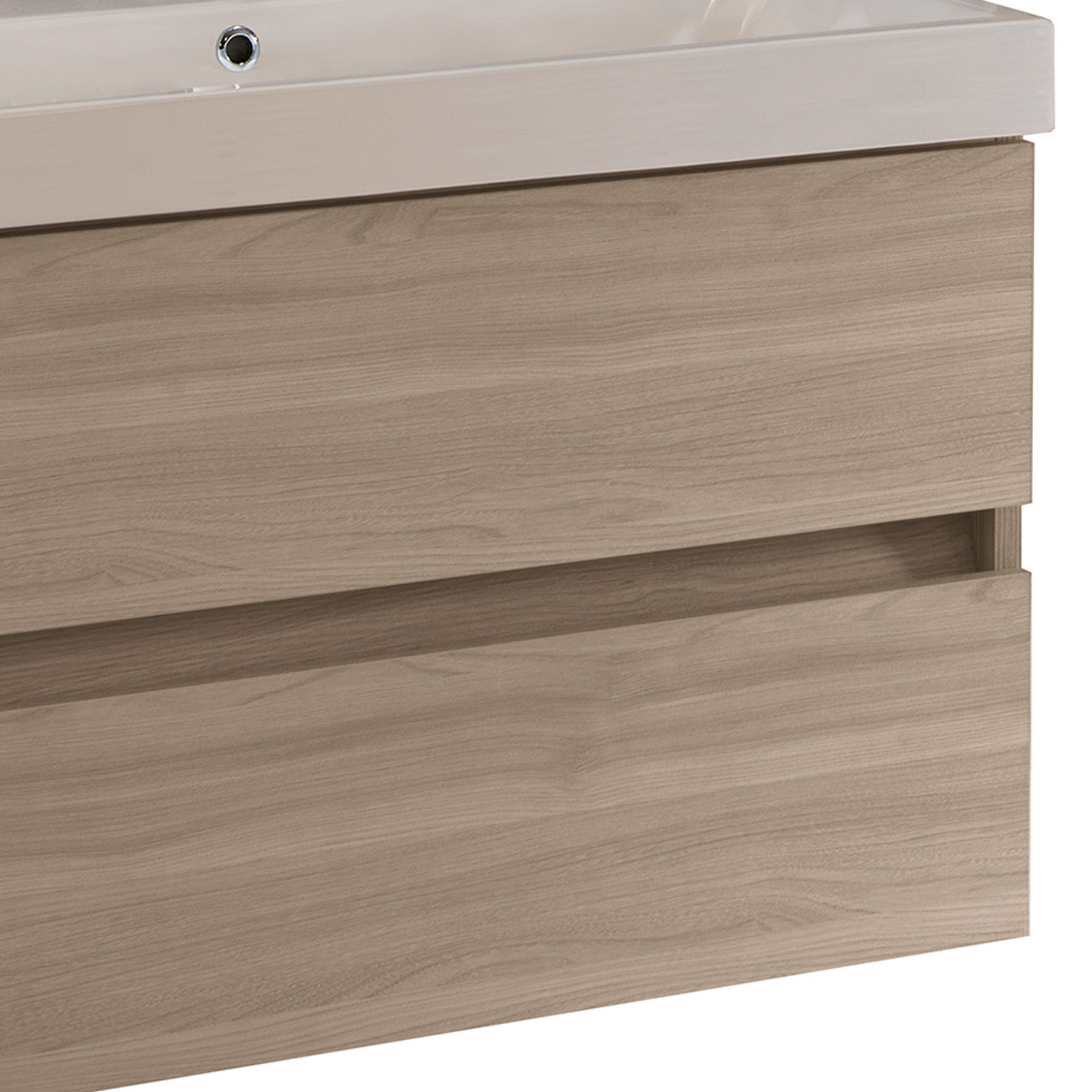 Mobile bagno sospeso con lavabo L 80 x H 57 x P 46 cm olmo rousseau in truciolare 2 cassetti per vasca centrale Kora - 3