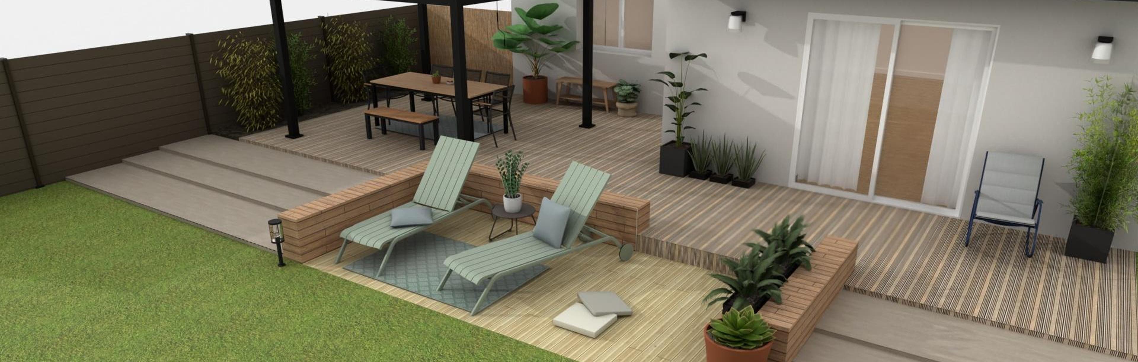 planificador de jardim e exterior da casa