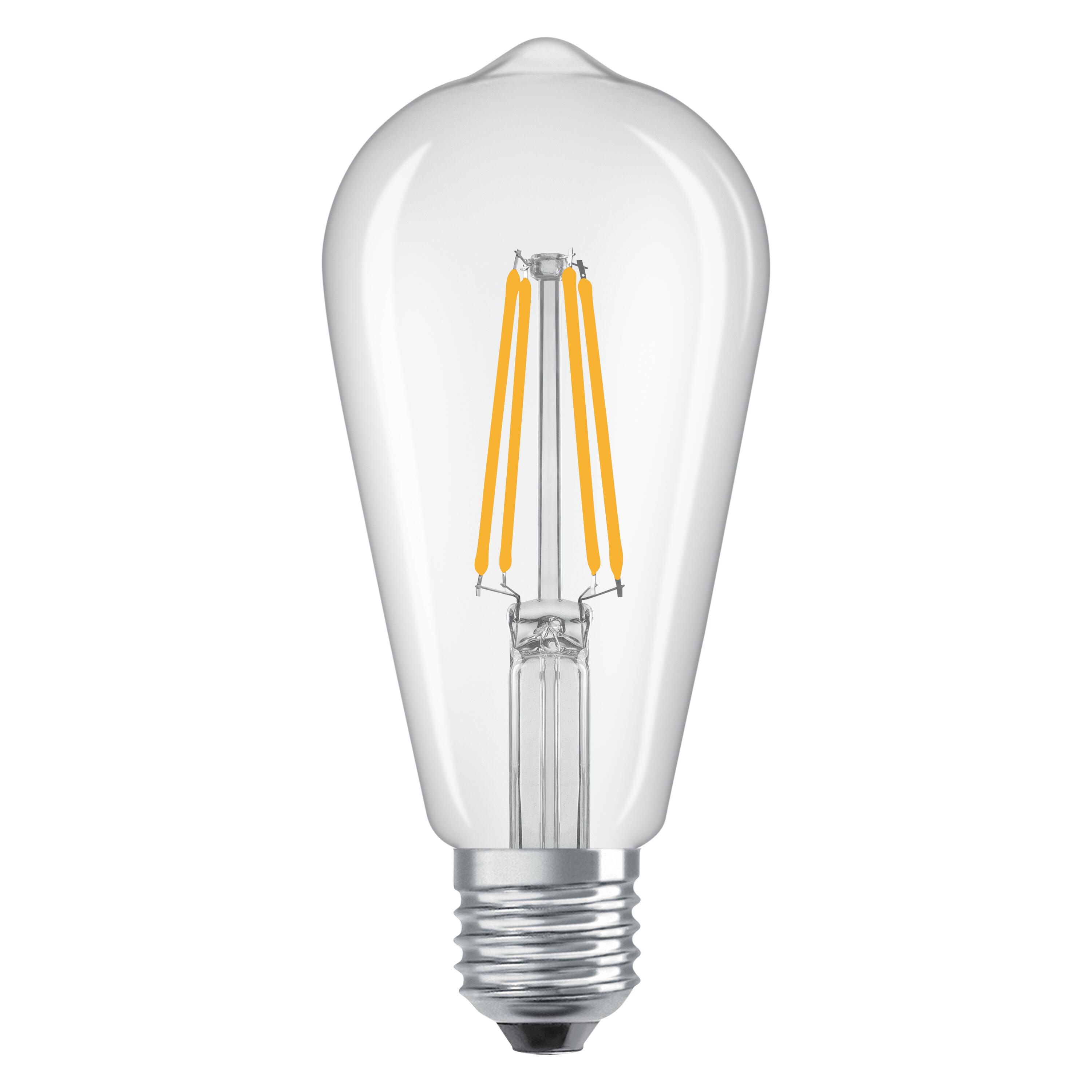 Bombilla LED E27 filamento clase A (mayor ahorro energético)
 Edison 1055 lúmenes 5W color de la luz blanco cálido 2700K CRI 89-80 luz natural y fiel  - 2