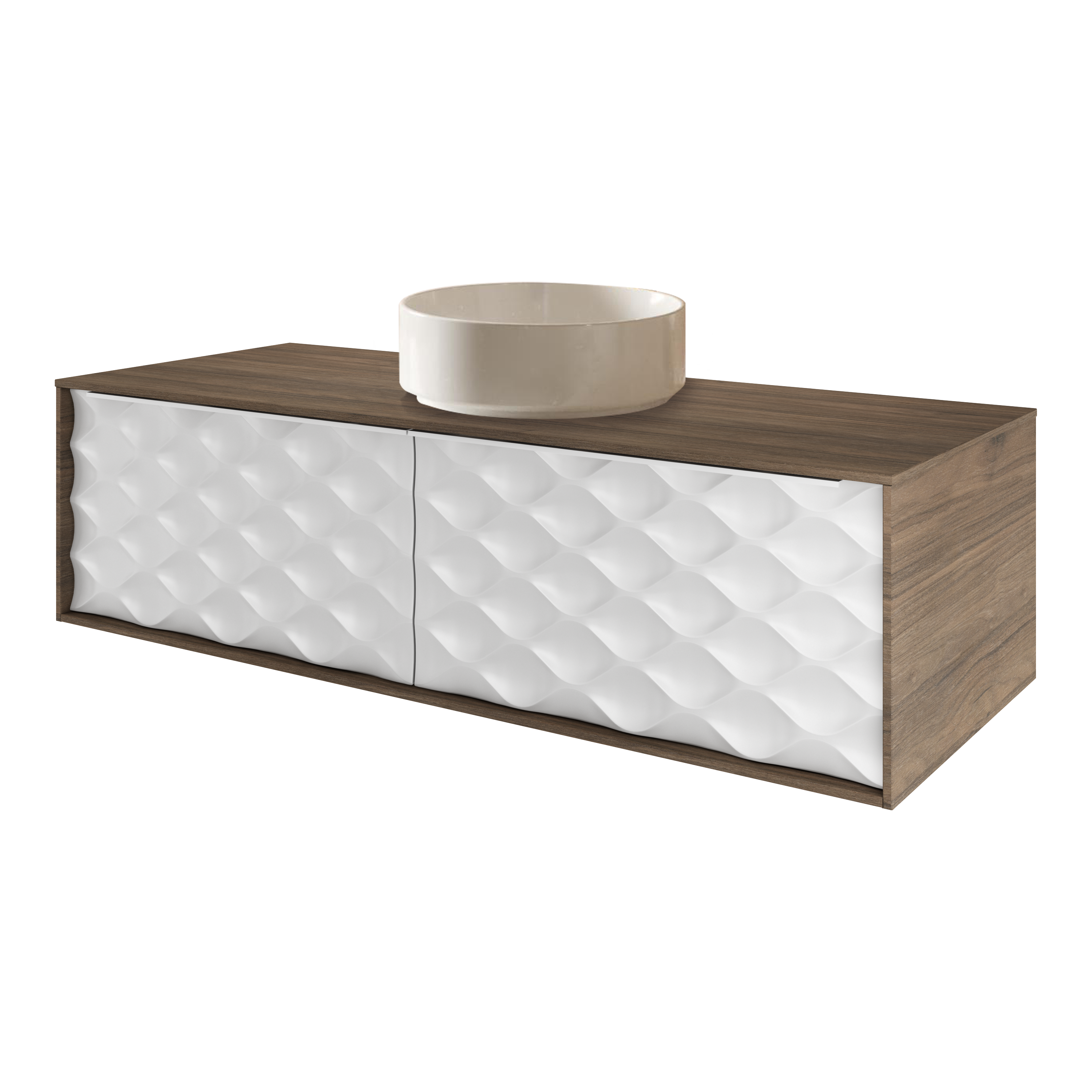 Mueble de baño con lavabo neo nogal 120x48 cm