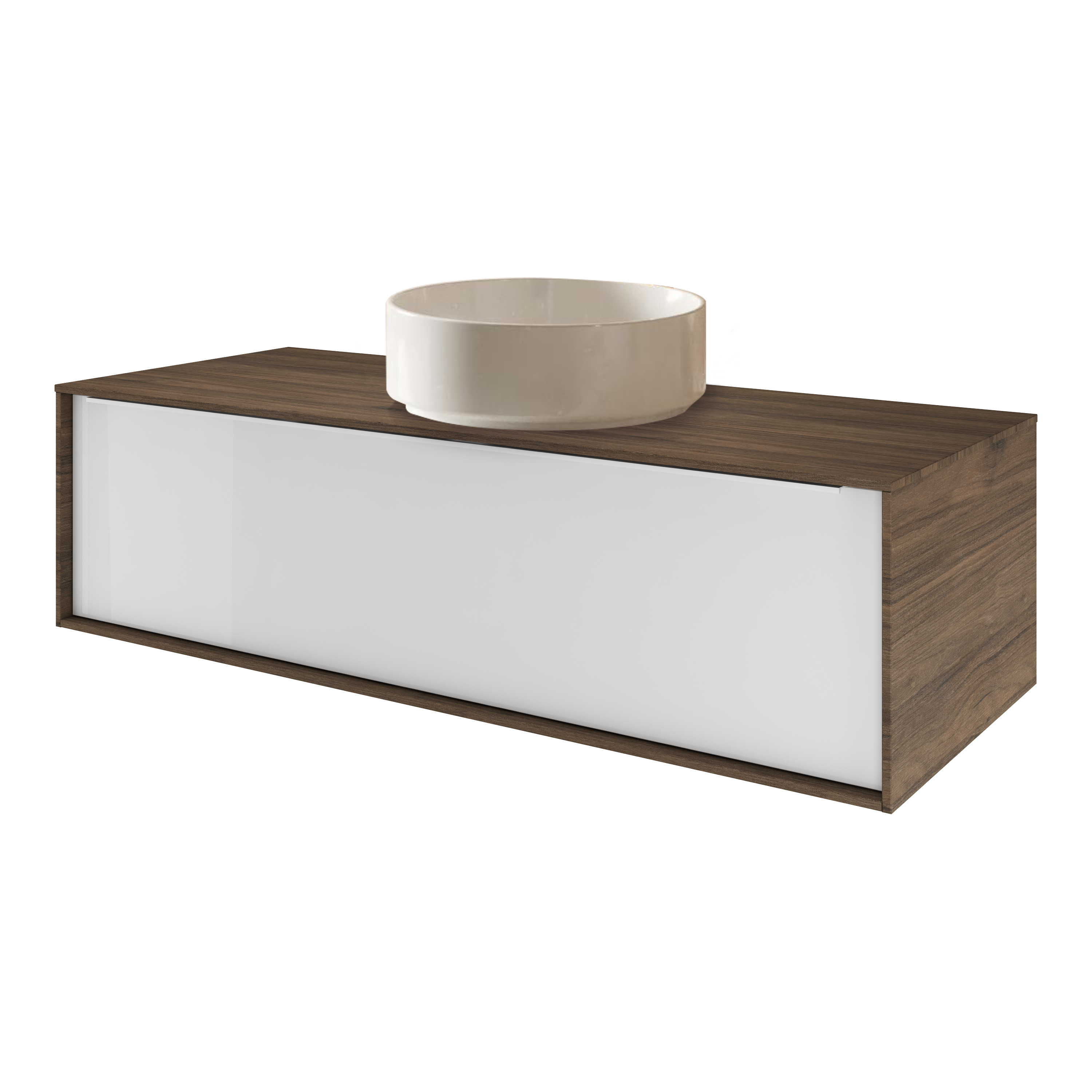 Mueble de baño con lavabo neo nogal 120x48 cm