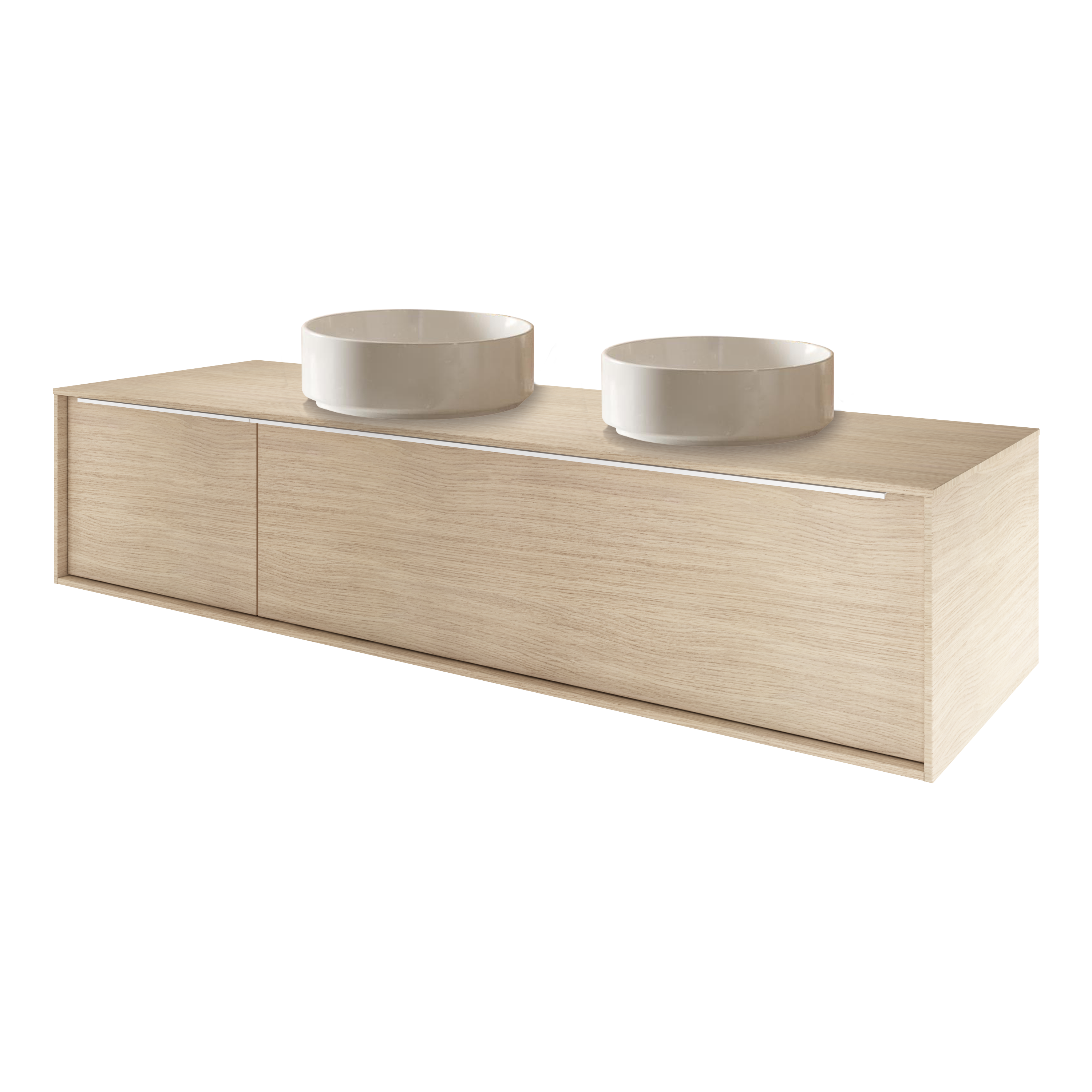 Mueble de baño con lavabo neo roble 150x48 cm