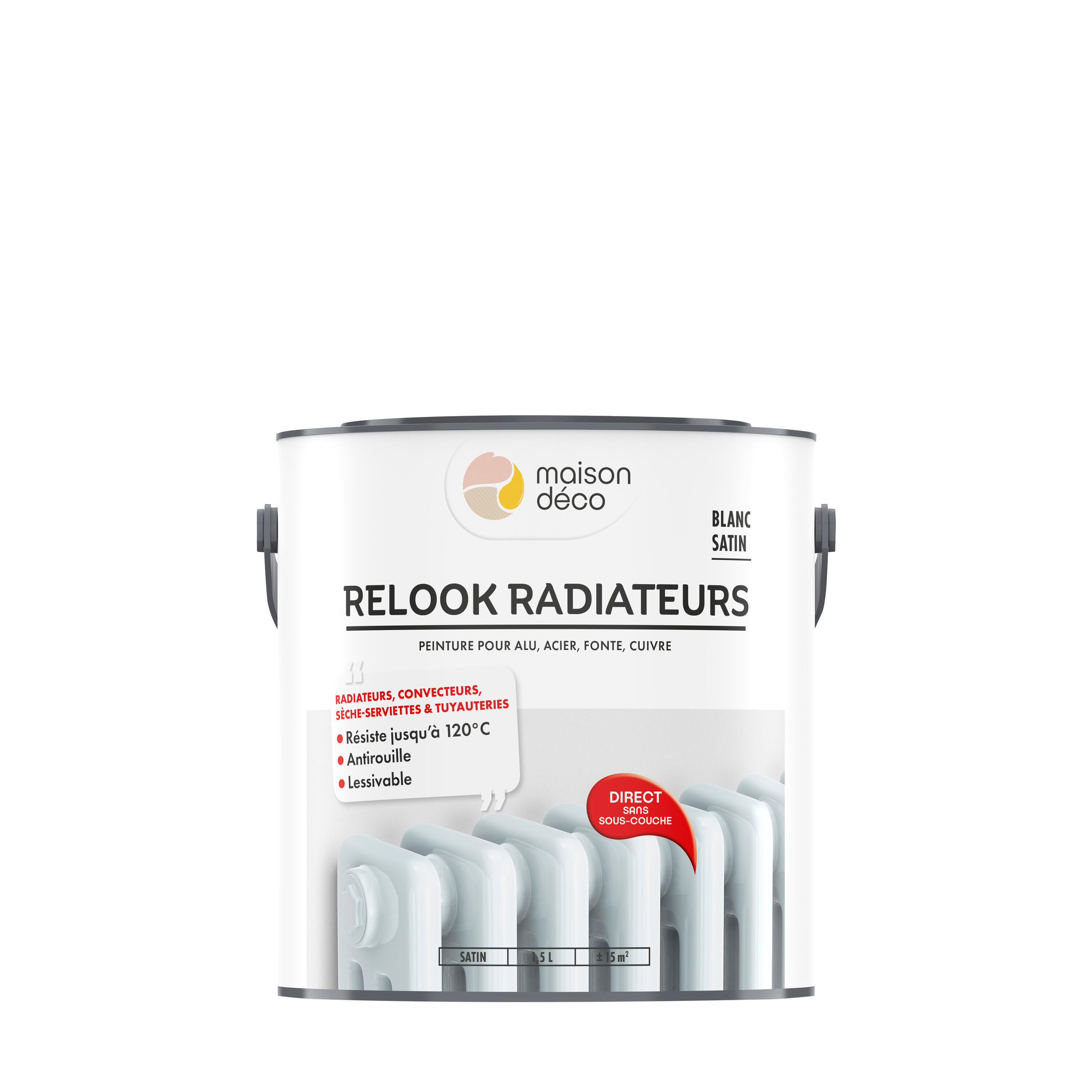 Peinture radiateur blanc satin MAISON DECO Relook radiateurs 1.5L