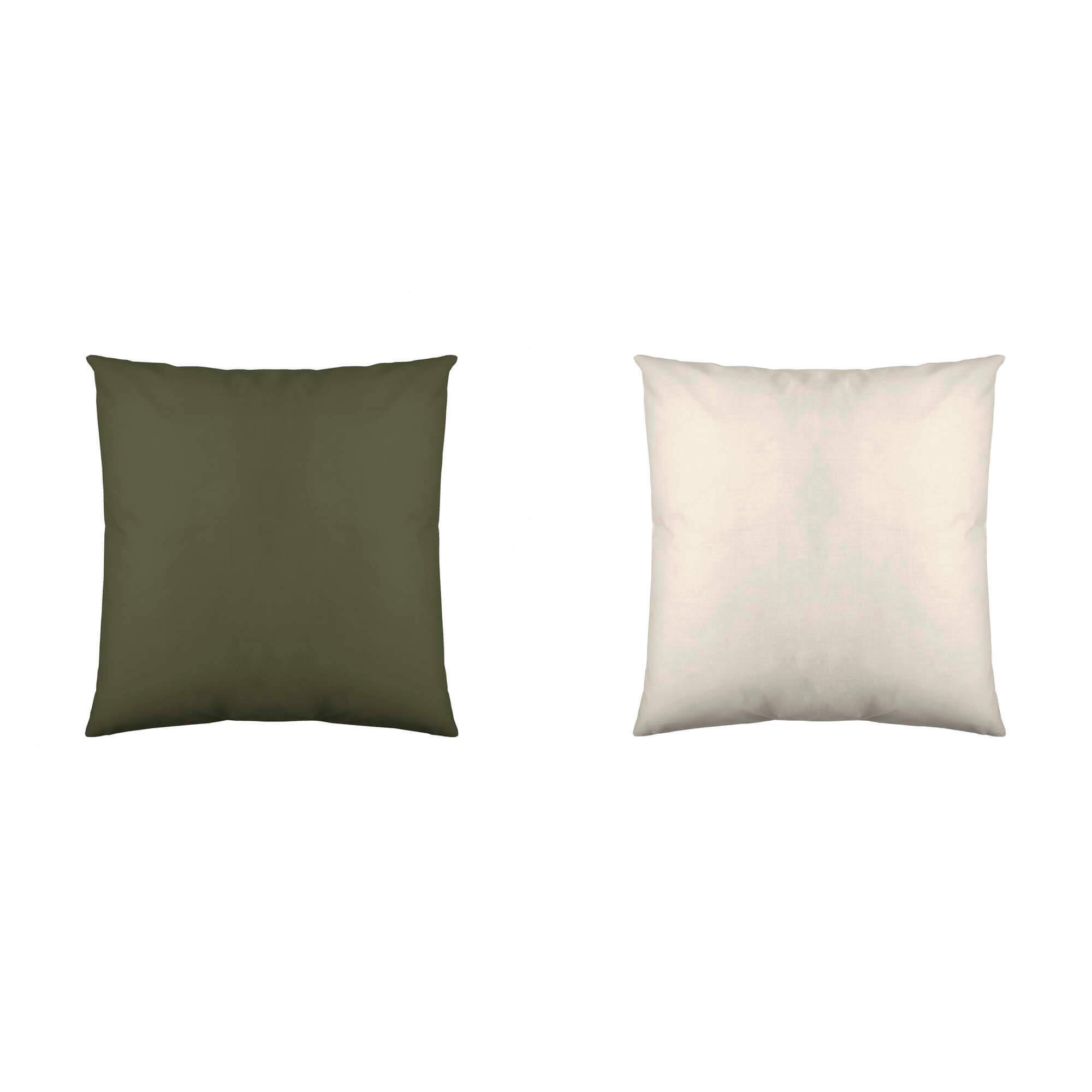 Funda de cojín 60x60 cm verde/vainilla - 2