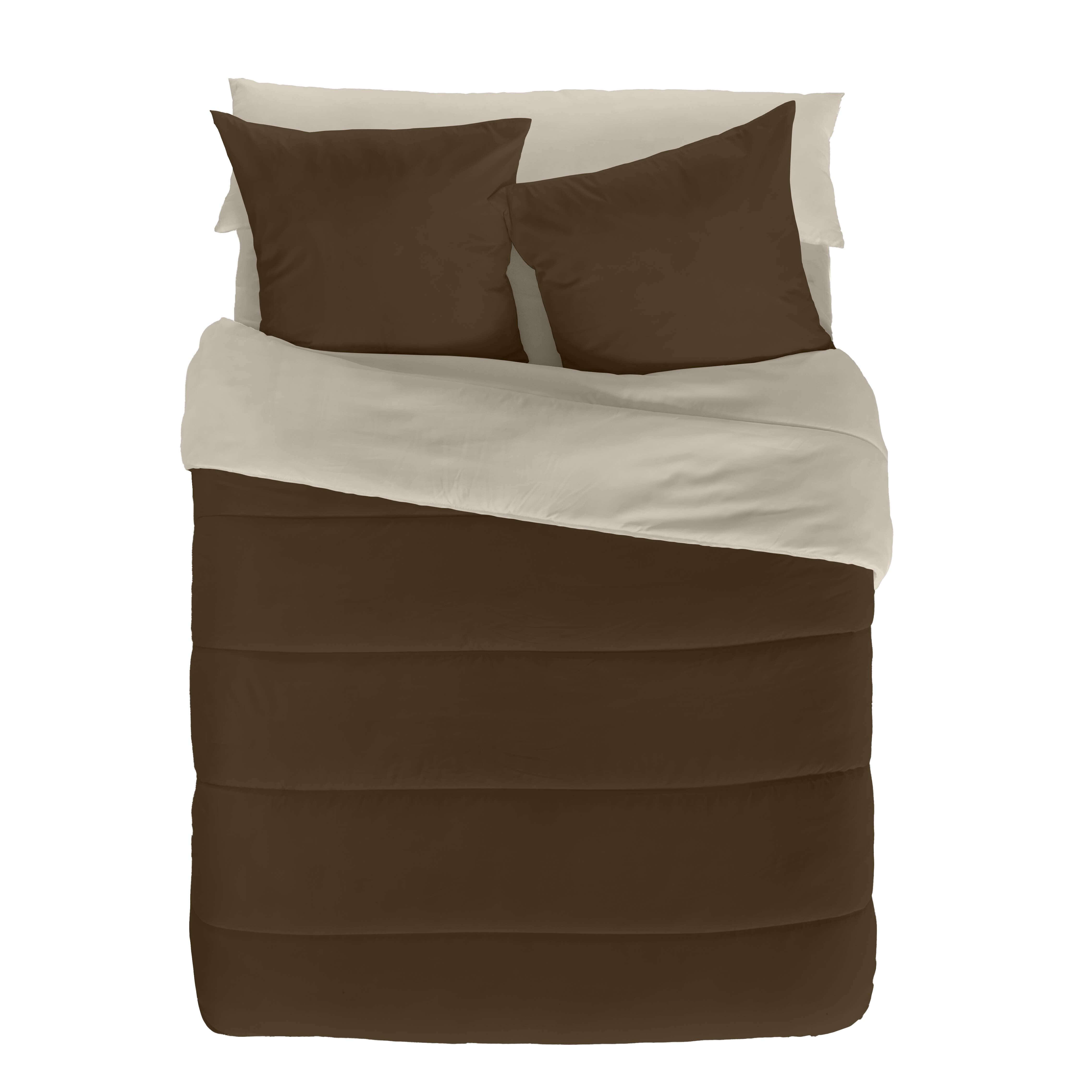 Edredón de cama Marrón 42 250x260 cm marrón/vainilla para cama de 150 cm - 3