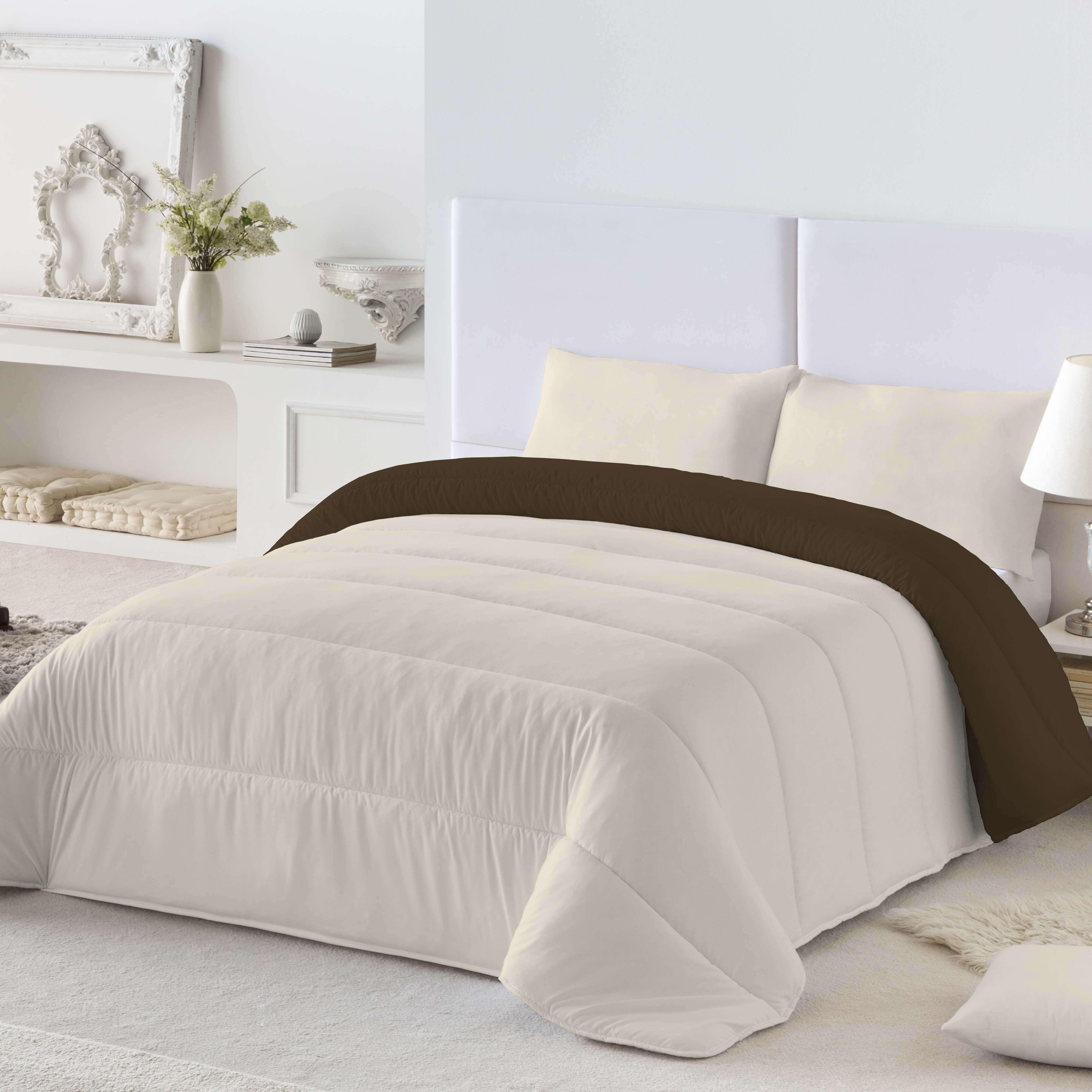 Edredón de cama Marrón 42 250x260 cm marrón/vainilla para cama de 150 cm - 2