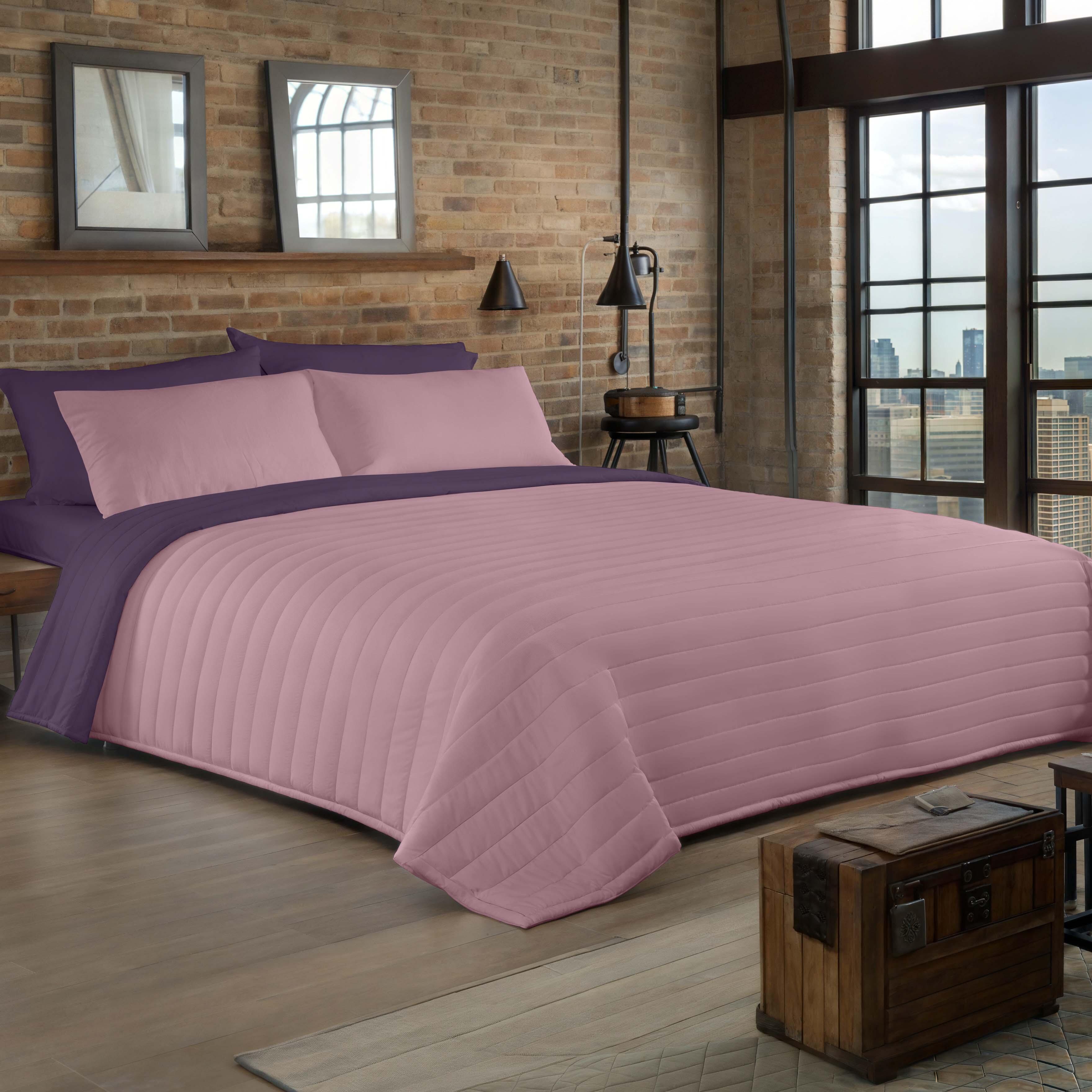Colcha de cama Bouti 180x270 cm berenjena/rosa para camas de 90 cm - 4